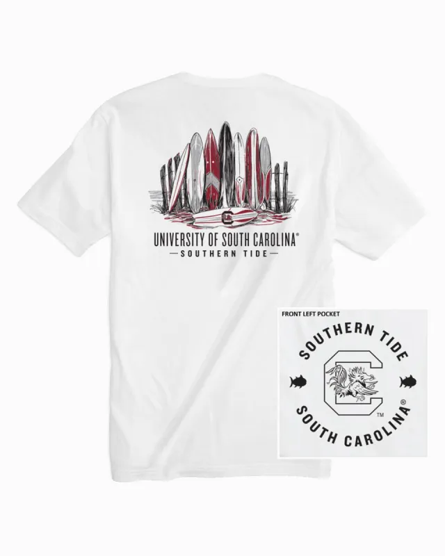 USC Gamecocks Surfboard Row T-Shirt sold by Southern Tide