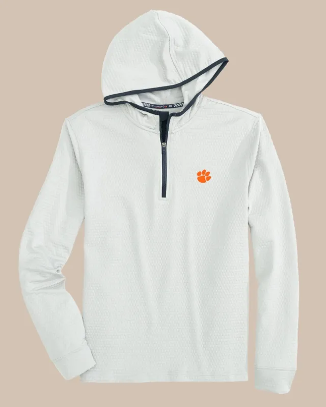 Clemson Tigers Scuttle Heather Quarter Zip Hoodie made by Southern Tide