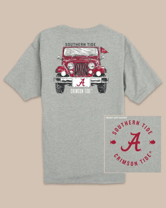 Alabama Crimson Tide Heather Front Plate T-Shirt sold by Southern Tide