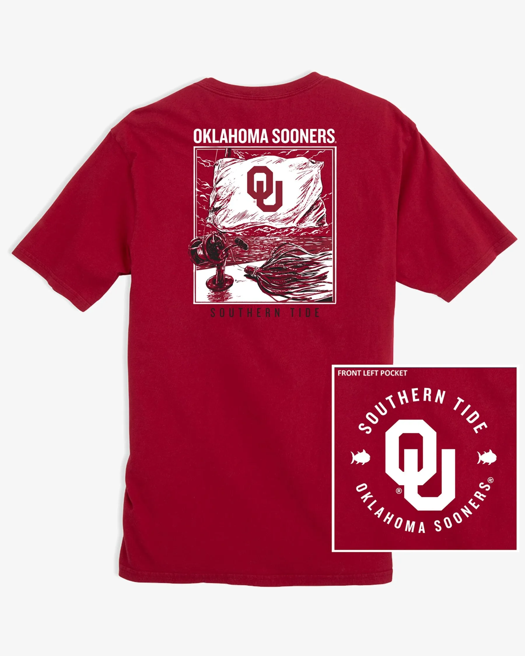 Oklahoma Sooners Fishing Flag T-Shirt sold by Southern Tide