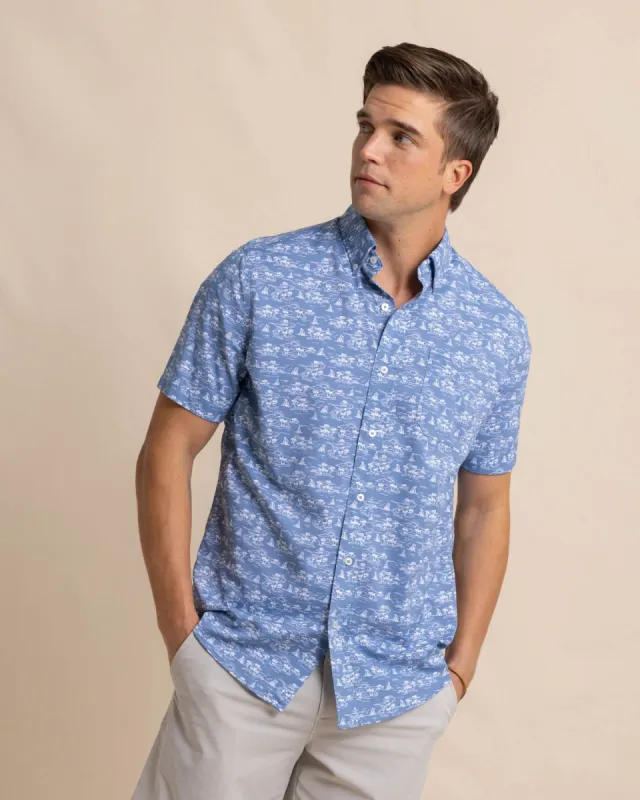brrr°® Intercoastal Sunset Beach Short Sleeve Sport Shirt sold by Southern Tide