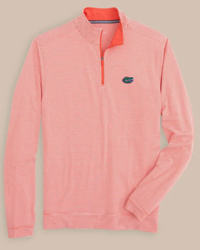 Florida Gators Cruiser Micro-Stripe Heather Quarter Zip sold by Southern Tide