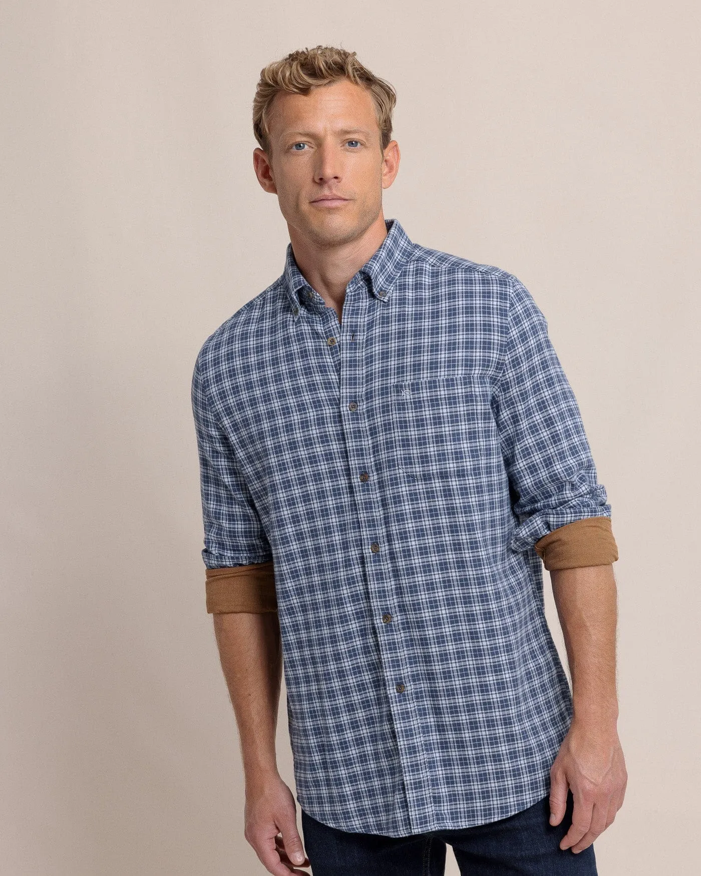 Barnwell Plaid Long Sleeve Sport Shirt sold by Southern Tide