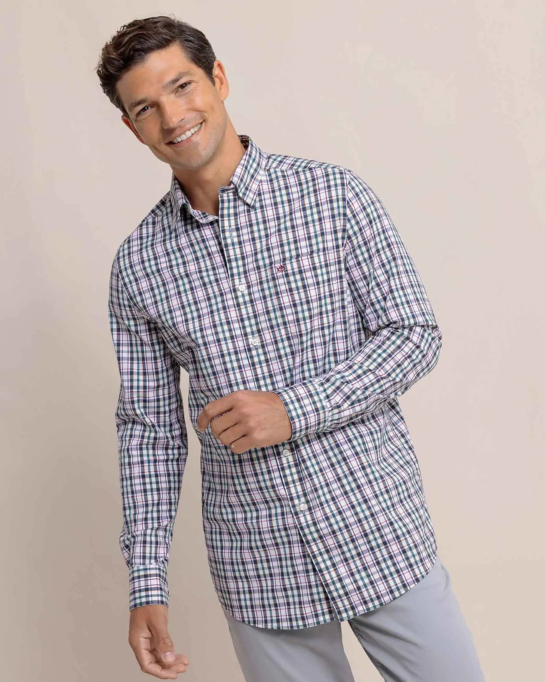 Charleston Master Plaid Long Sleeve Sport Shirt sold by Southern Tide