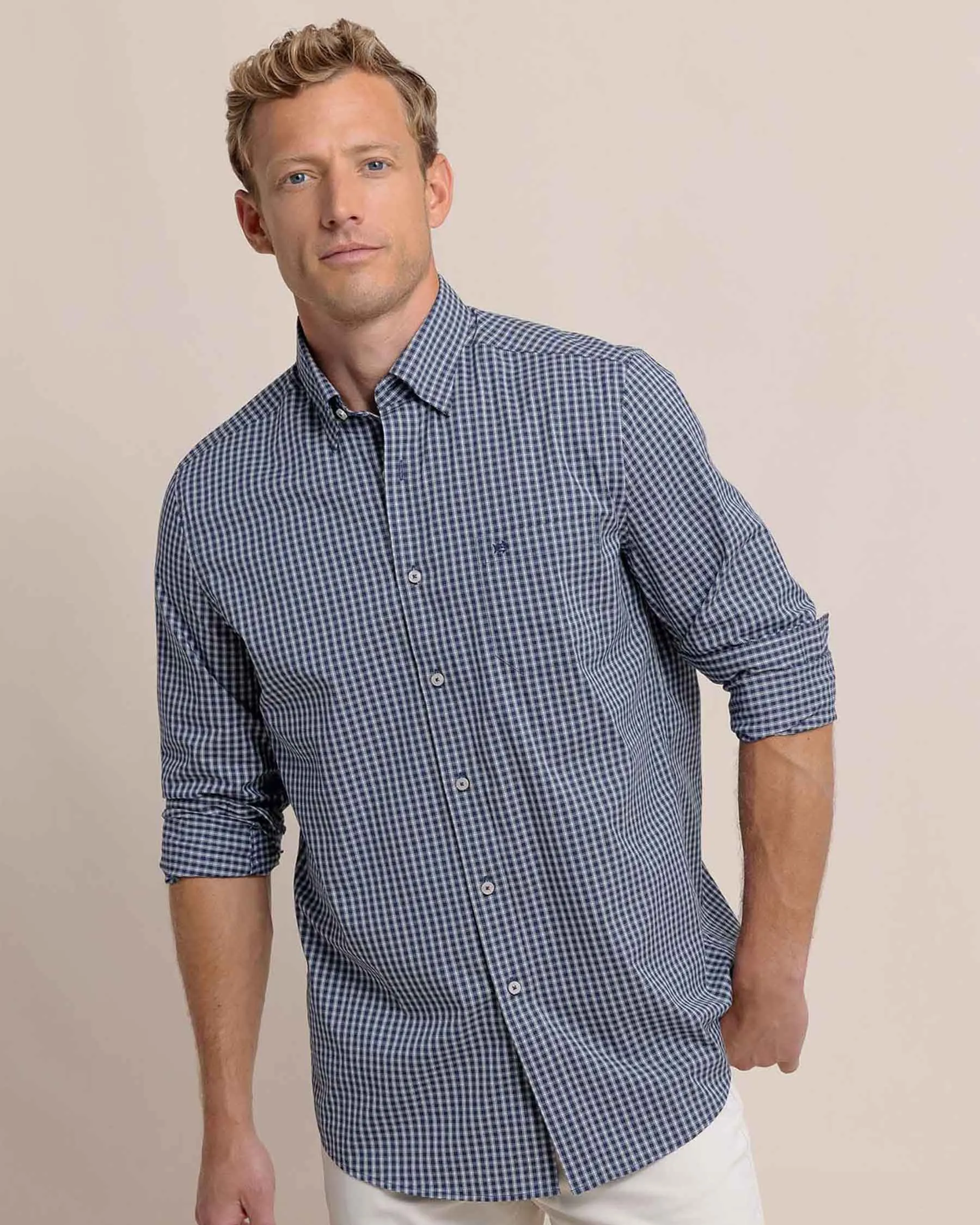 Charleston Pender Plaid Long Sleeve Sport Shirt sold by Southern Tide