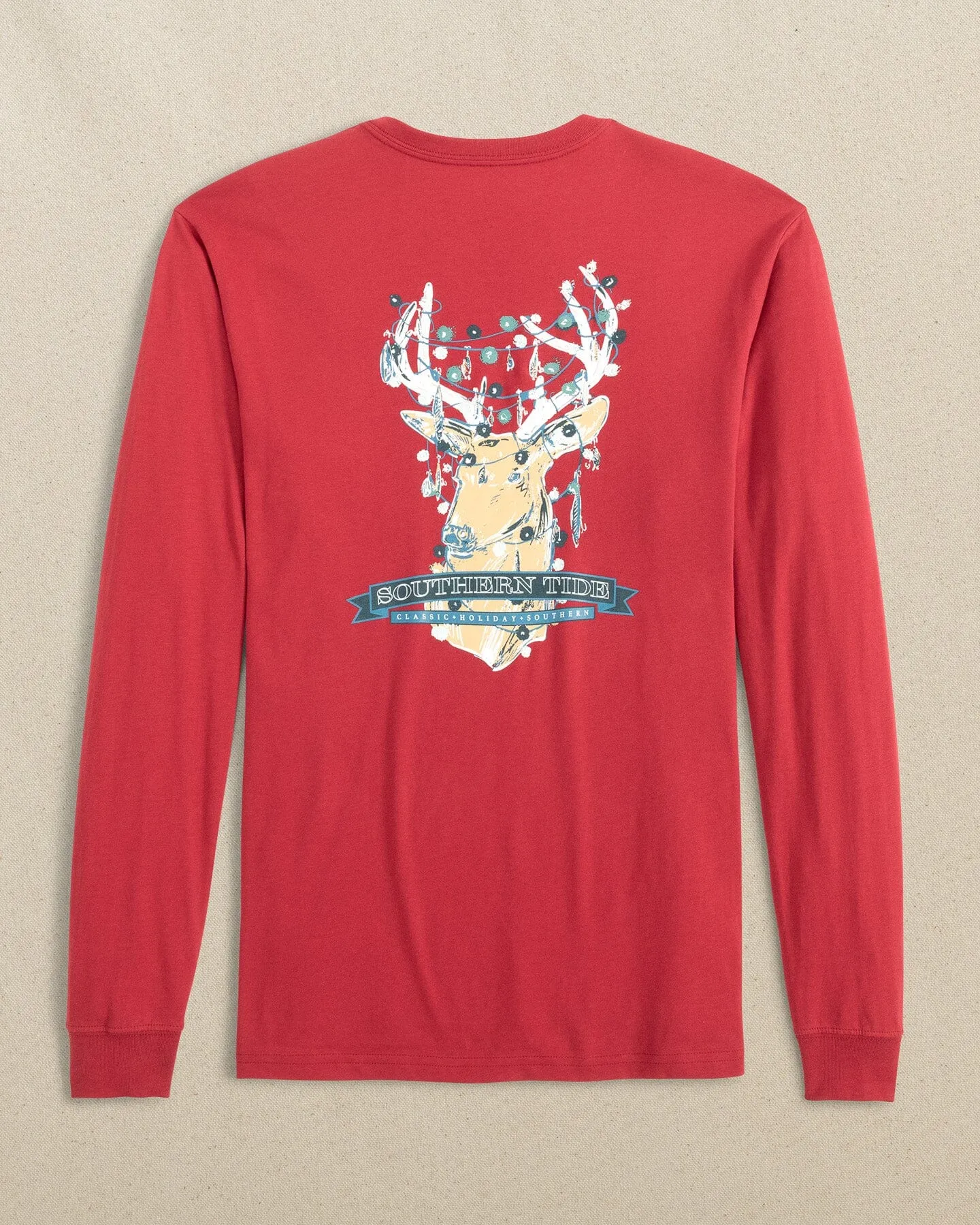 Deermas Tree Long Sleeve T-Shirt sold by Southern Tide