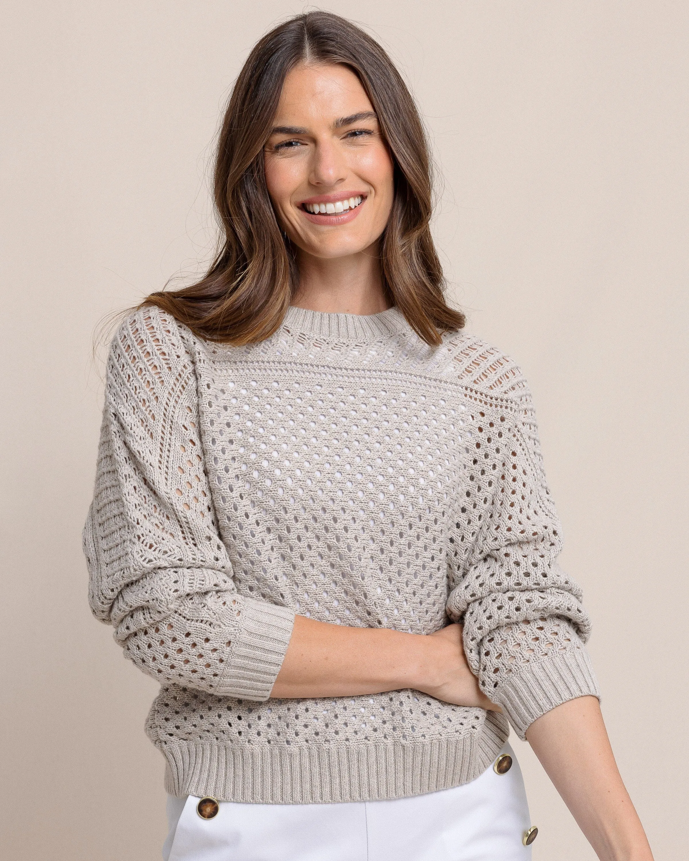 Ophelia Open Stitch Sweater sold by Southern Tide