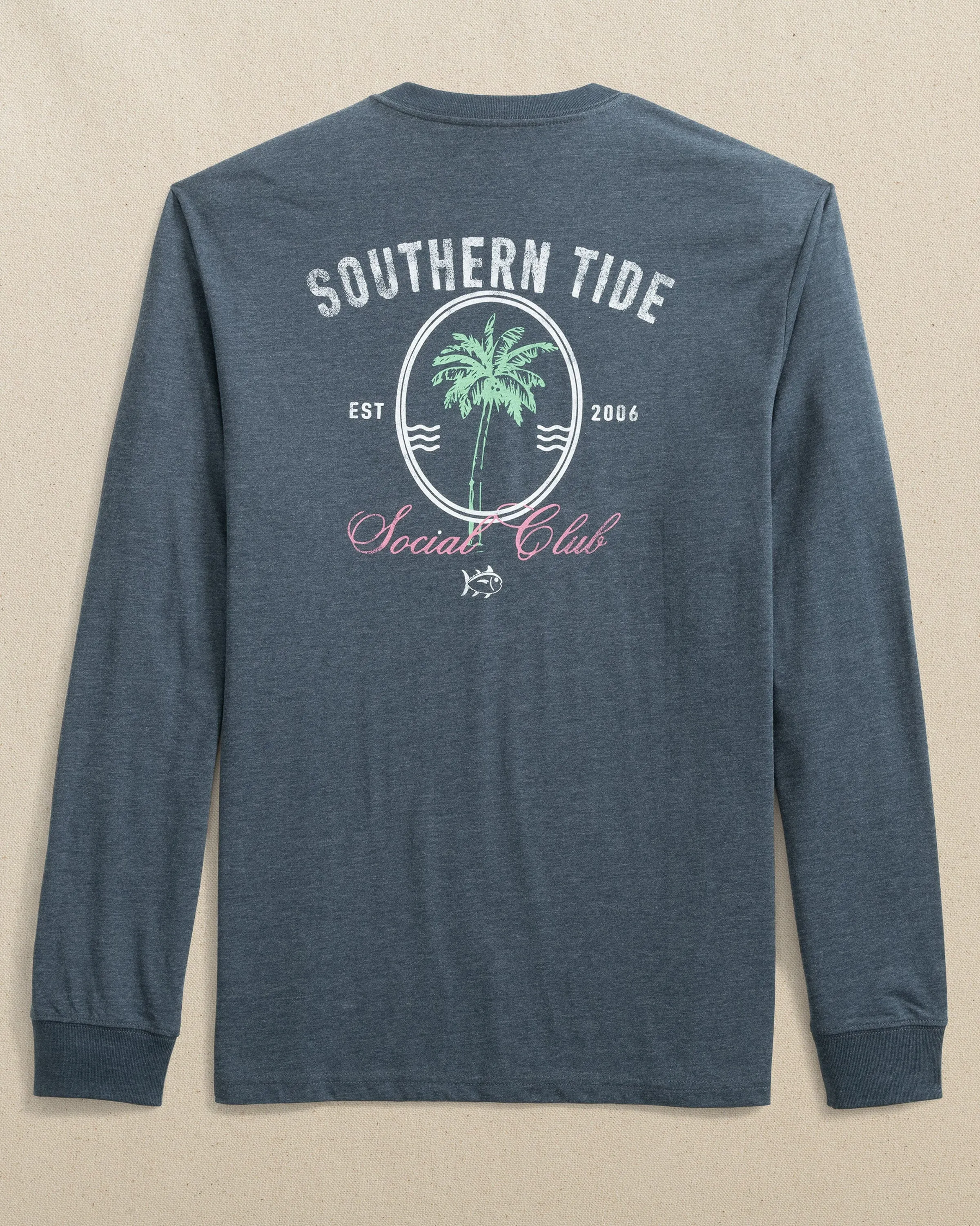 Palm Social Club Heather Long Sleeve T-Shirt sold by Southern Tide