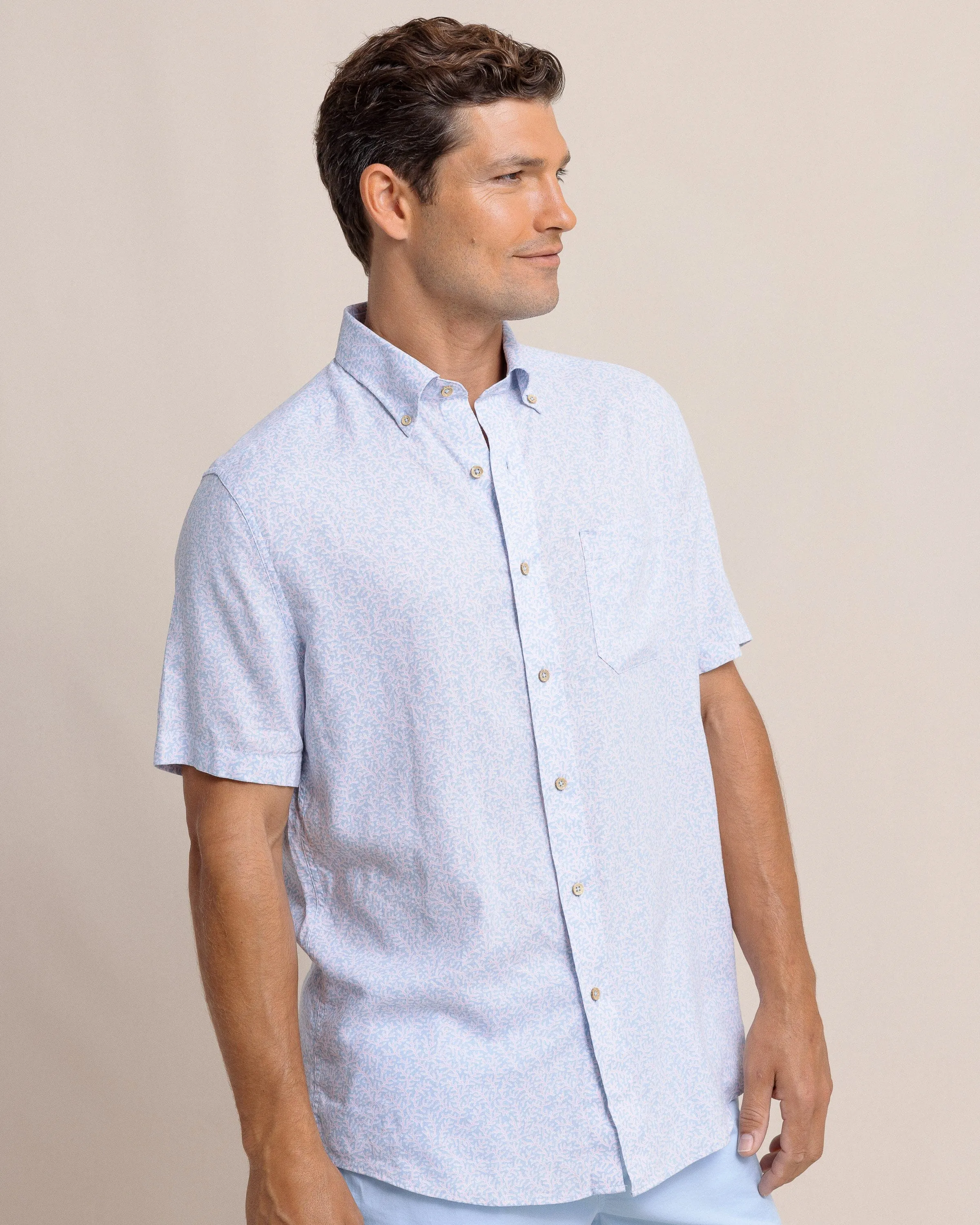 Coral Life Linen Rayon Short Sleeve Sport Shirt sold by Southern Tide product image thumbnail 3