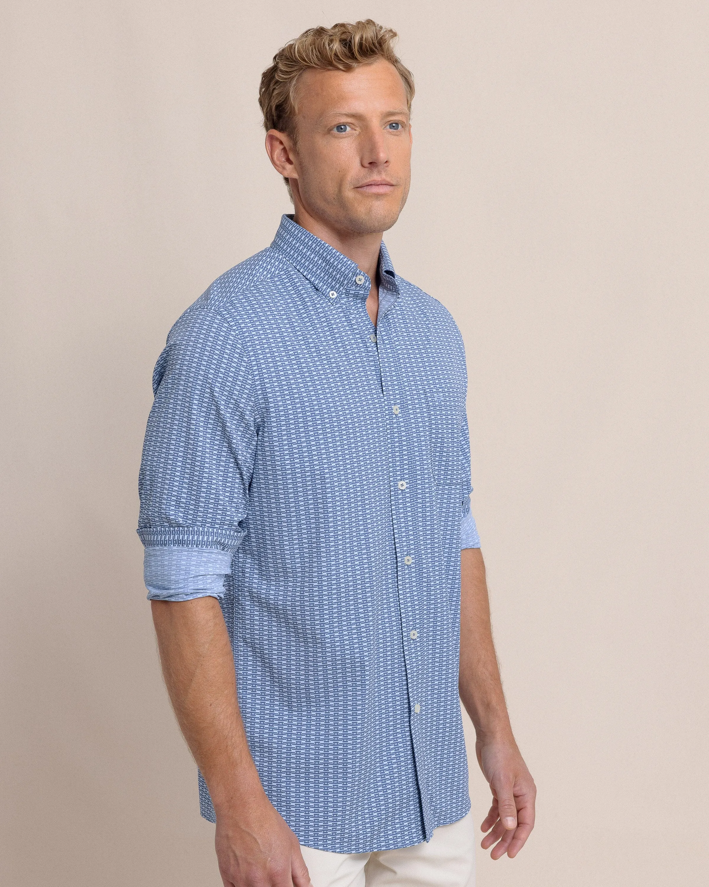 Pop Lock and Dock It Intercoastal Long Sleeve Sport Shirt sold by Southern Tide product image thumbnail 3