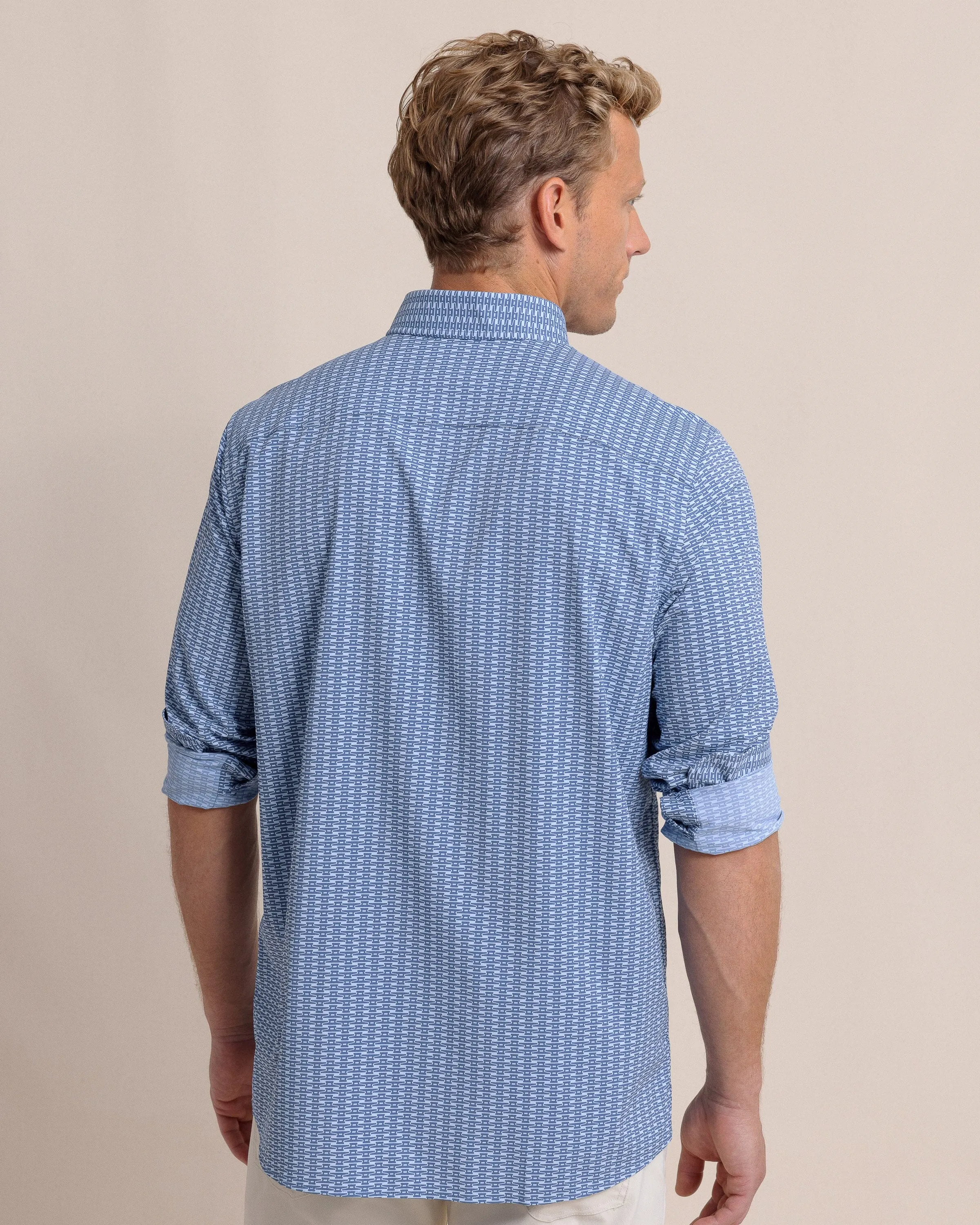 Pop Lock and Dock It Intercoastal Long Sleeve Sport Shirt sold by Southern Tide product image thumbnail 4