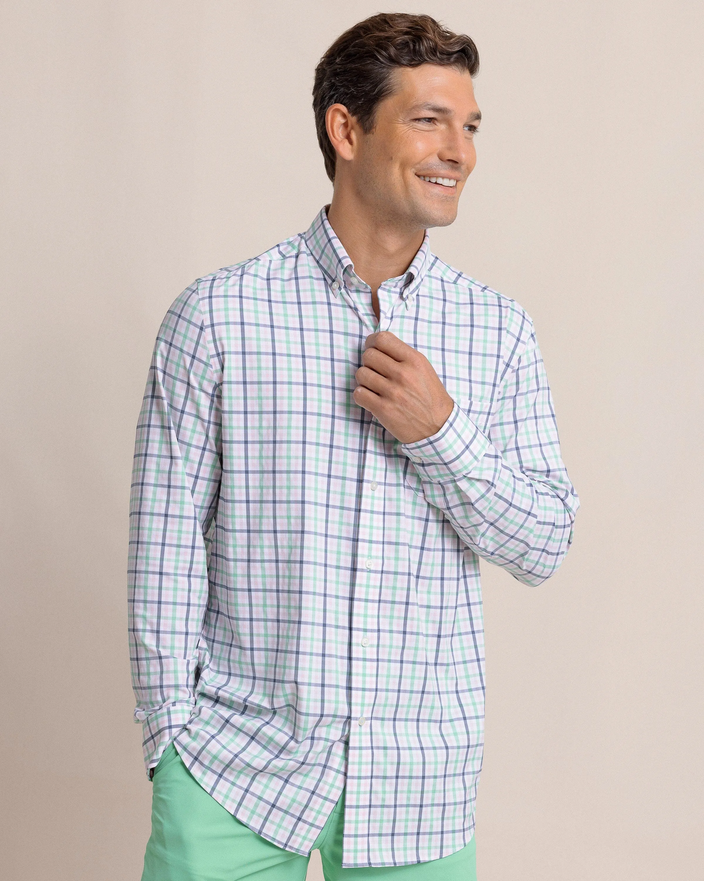 brrr°® Intercoastal Glenmoor Plaid Long Sleeve Sport Shirt sold by Southern Tide product image thumbnail 5