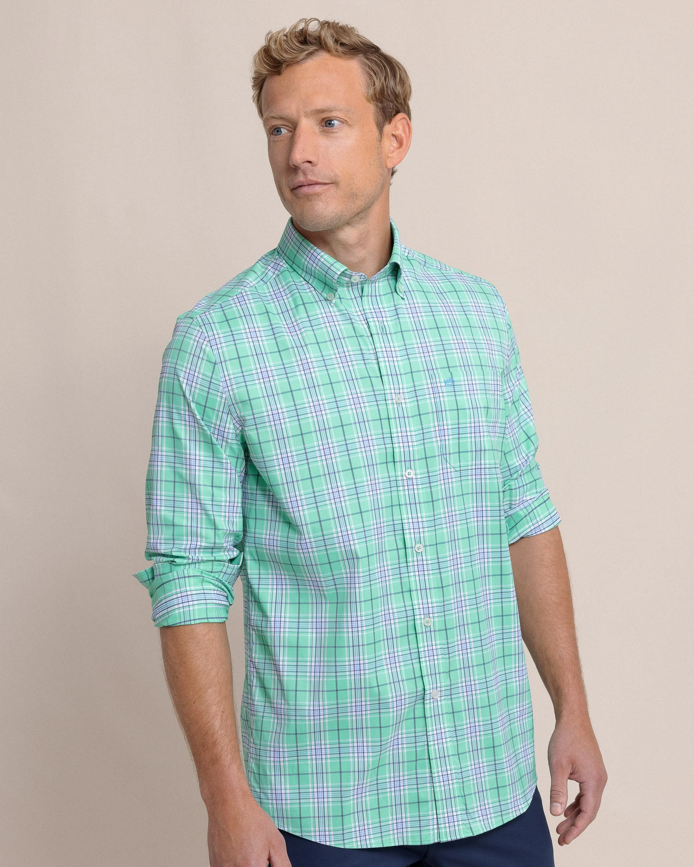 River Point Plaid Intercoastal Long Sleeve Sport Shirt sold by Southern Tide product image thumbnail 3