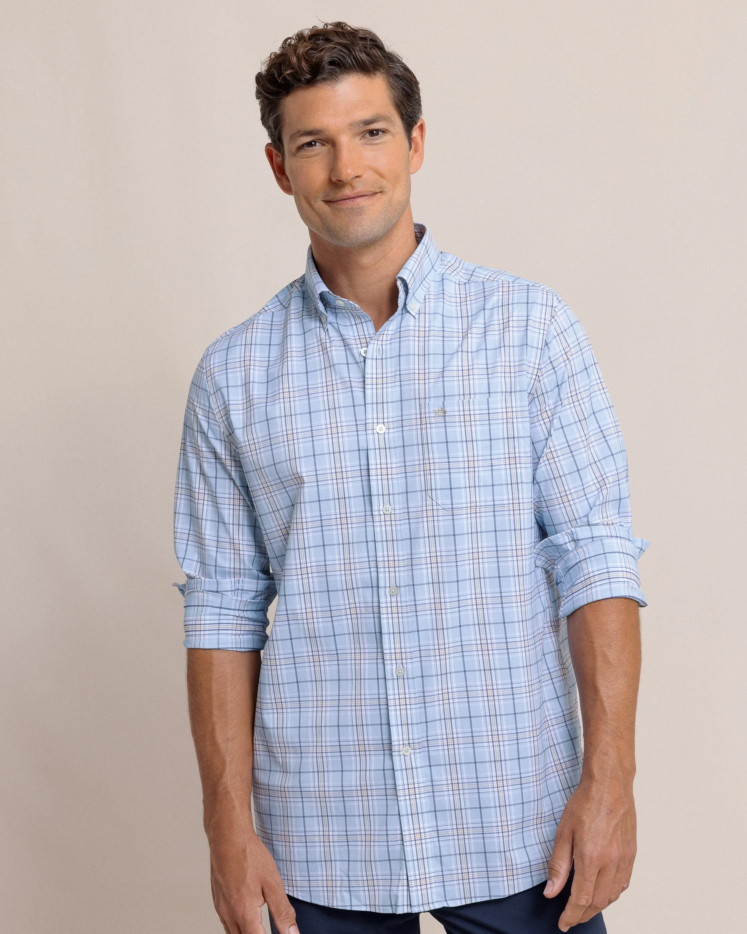 River Point Plaid Intercoastal Long Sleeve Sport Shirt sold by Southern Tide product image thumbnail 5