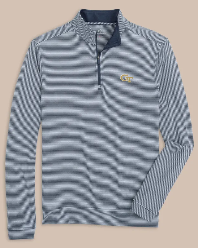 Georgia Tech Cruiser Micro-Stripe Heather Quarter Zip sold by Southern Tide