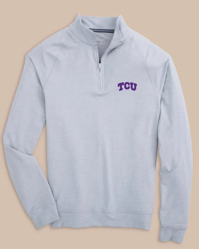 TCU Horned Frogs Cruiser Heather Quarter Zip Pullover sold by Southern Tide