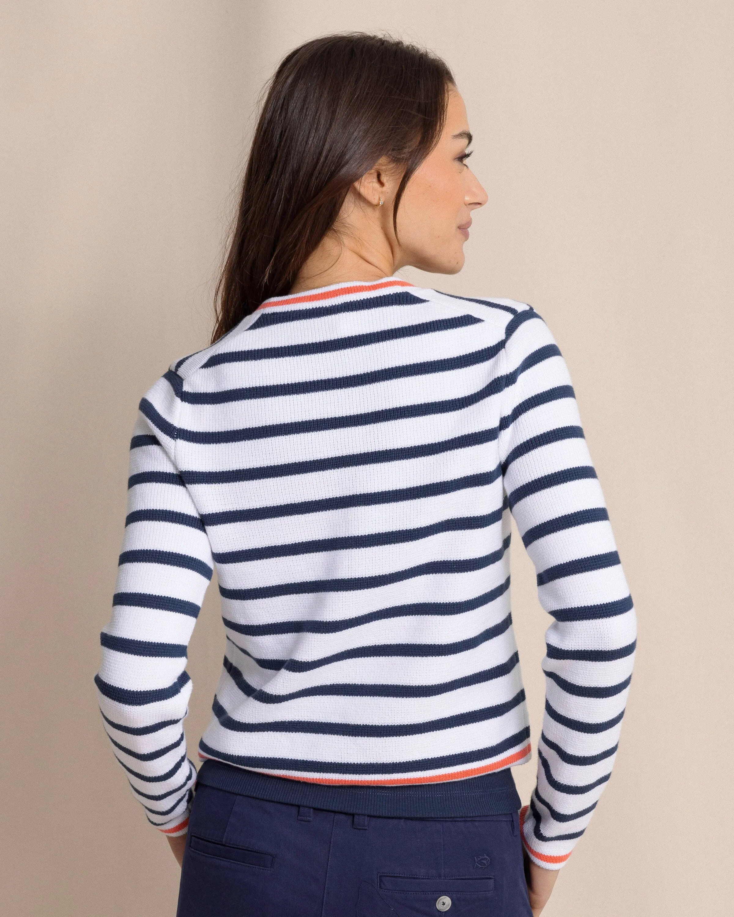Marlene Striped Button Front Cardigan sold by Southern Tide product image thumbnail 2