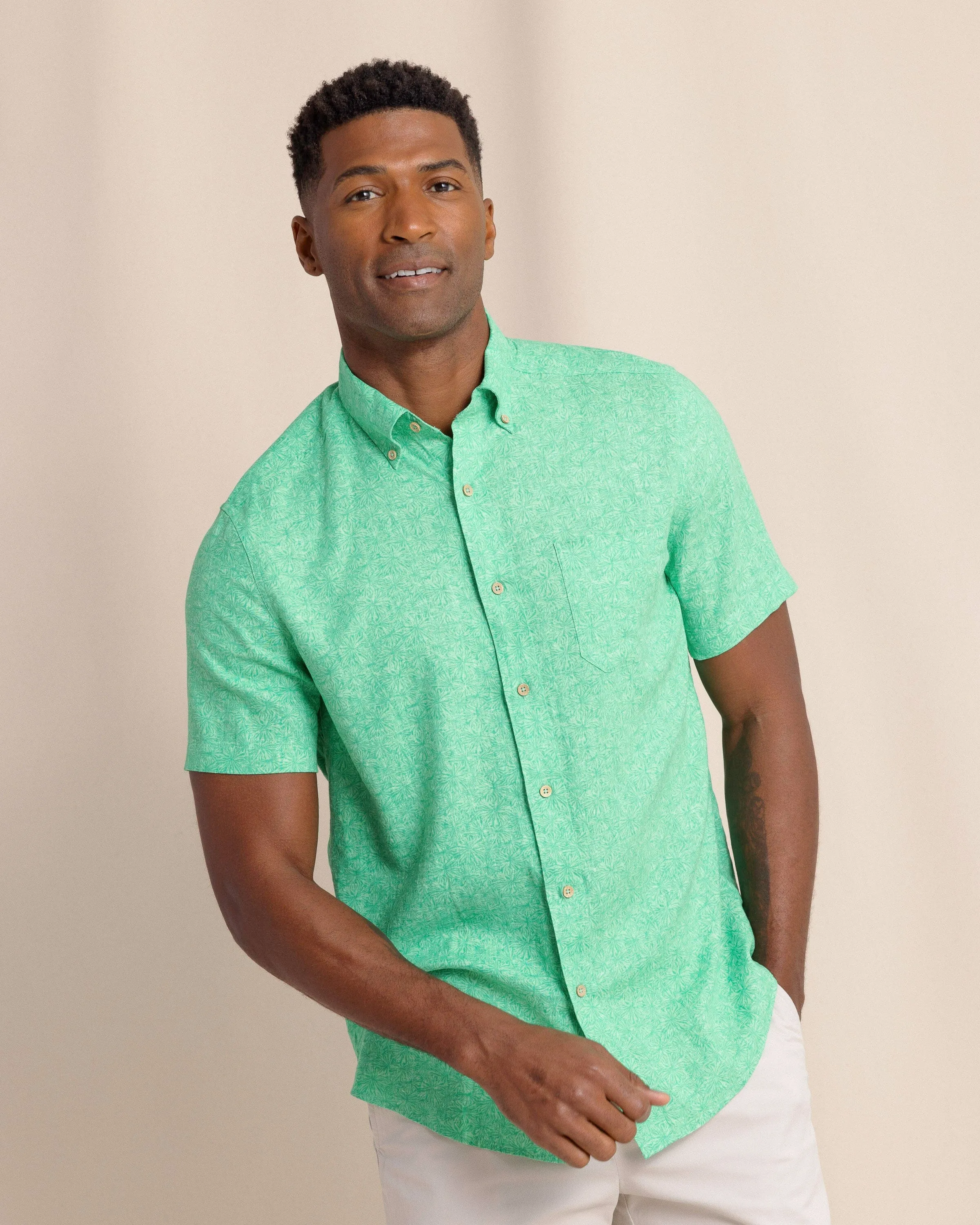 Bloomz Linen Rayon Short Sleeve Sport Shirt sold by Southern Tide product image thumbnail 3
