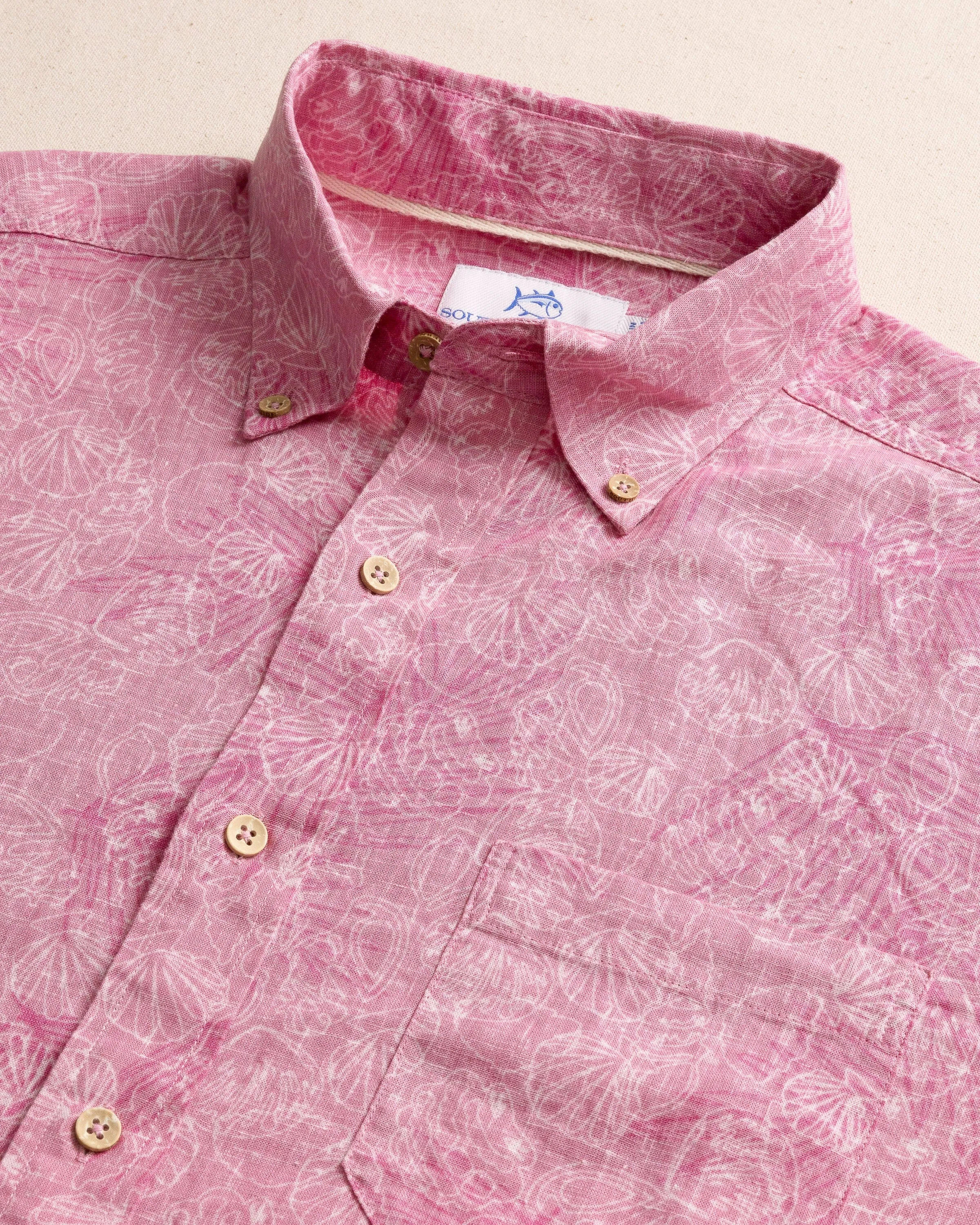 Palm-tree-cation Linen Rayon Short Sleeve Sport Shirt sold by Southern Tide product image thumbnail 3