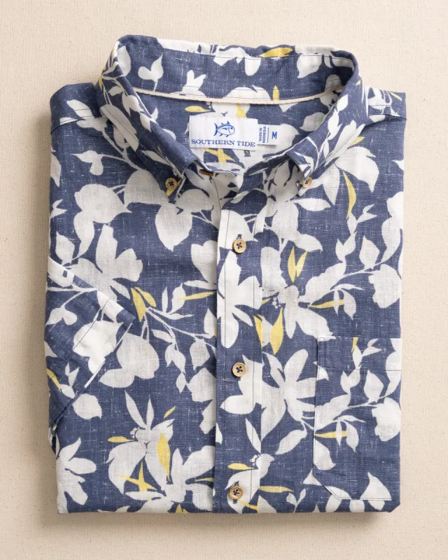 Blossom Bay Linen Rayon Short Sleeve Sport Shirt made by Southern Tide
