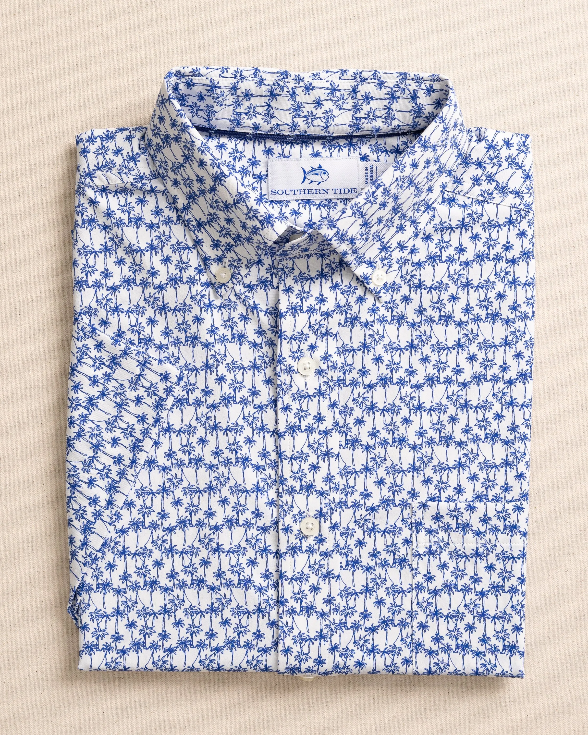 Talk To The Palm Intercoastal Short Sleeve Sport Shirt sold by Southern Tide