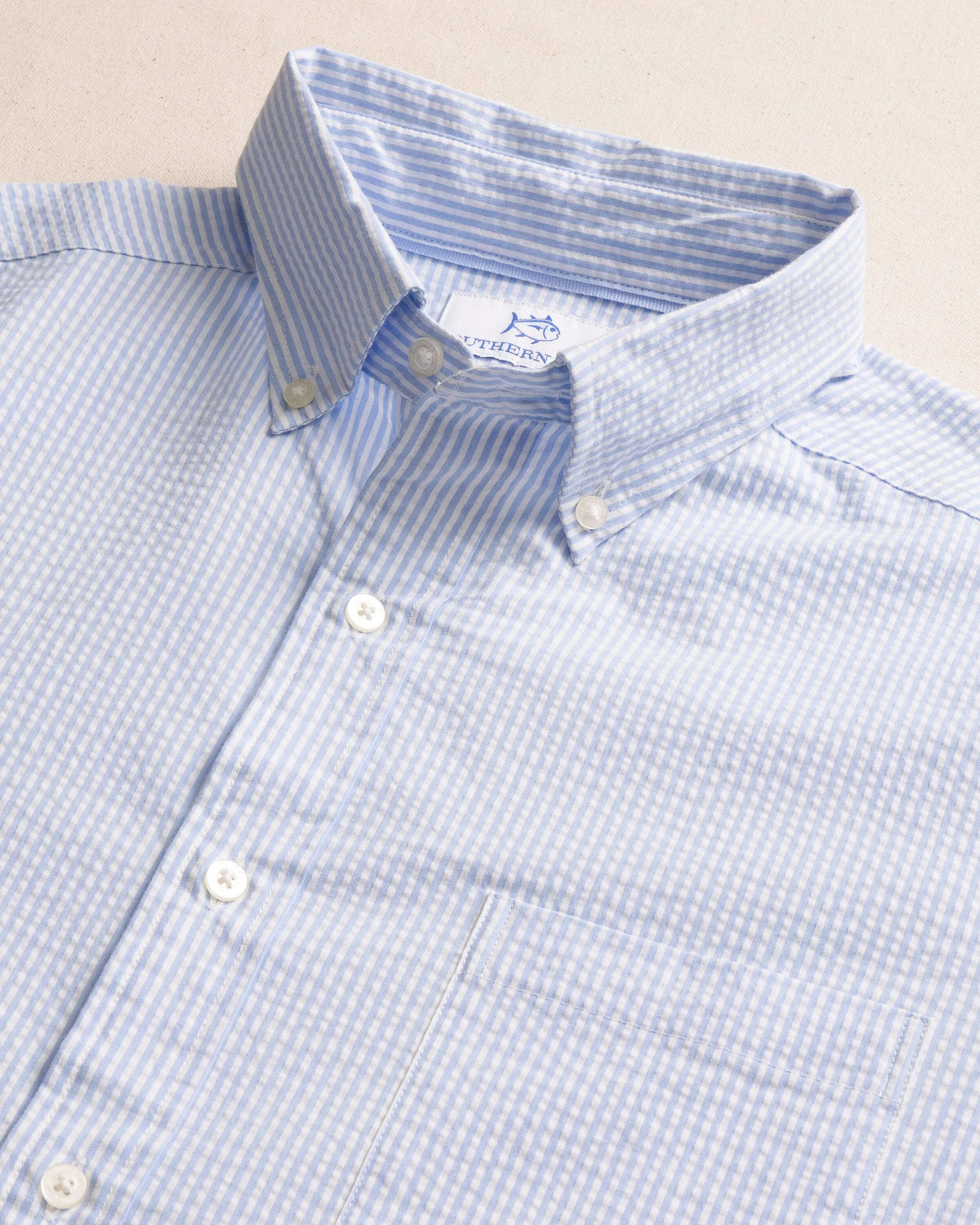 Folly Field Stripe Seersucker Short Sleeve Sport Shirt sold by Southern Tide product image thumbnail 3