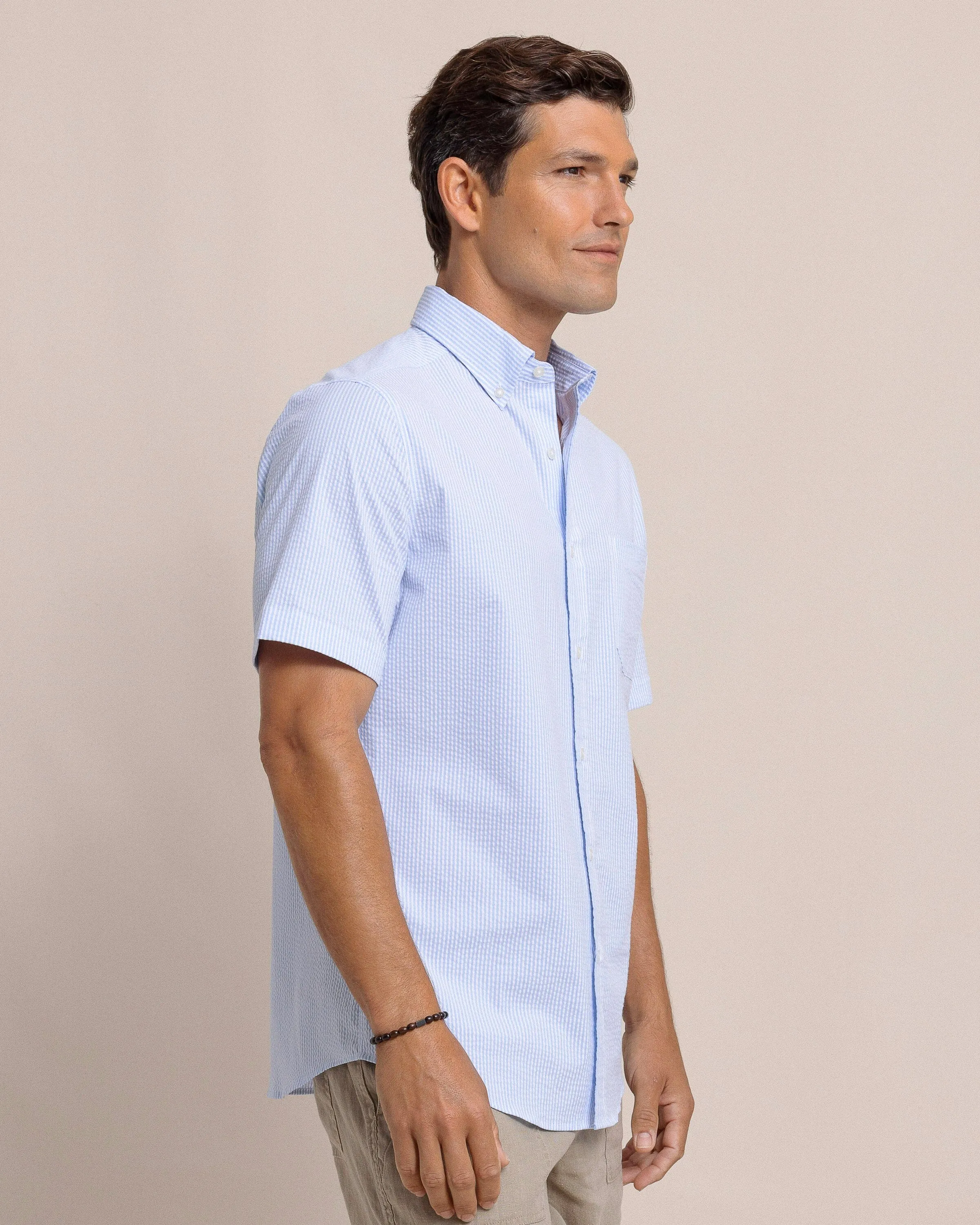 Folly Field Stripe Seersucker Short Sleeve Sport Shirt sold by Southern Tide product image thumbnail 4