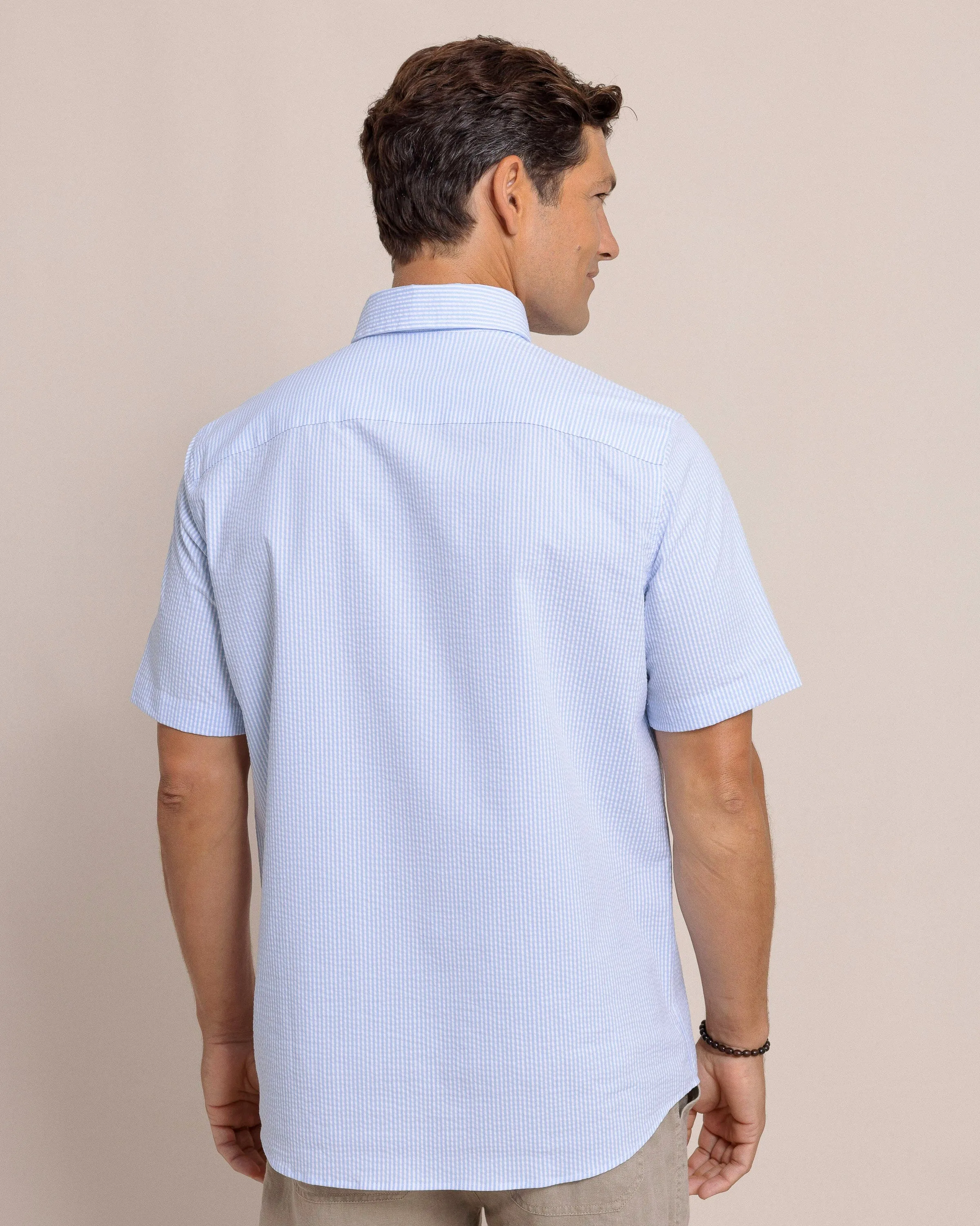 Folly Field Stripe Seersucker Short Sleeve Sport Shirt sold by Southern Tide product image thumbnail 5