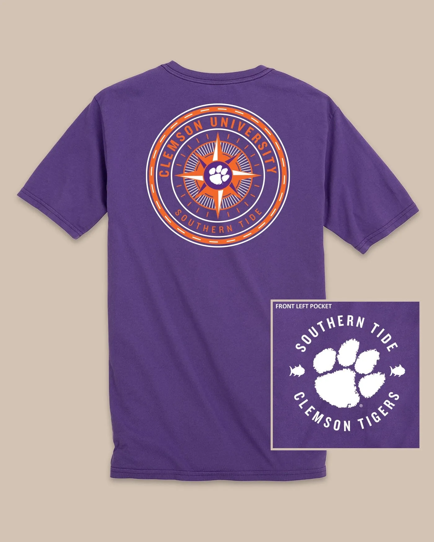 Clemson Tigers Gameday Collegiate Compass T-Shirt sold by Southern Tide