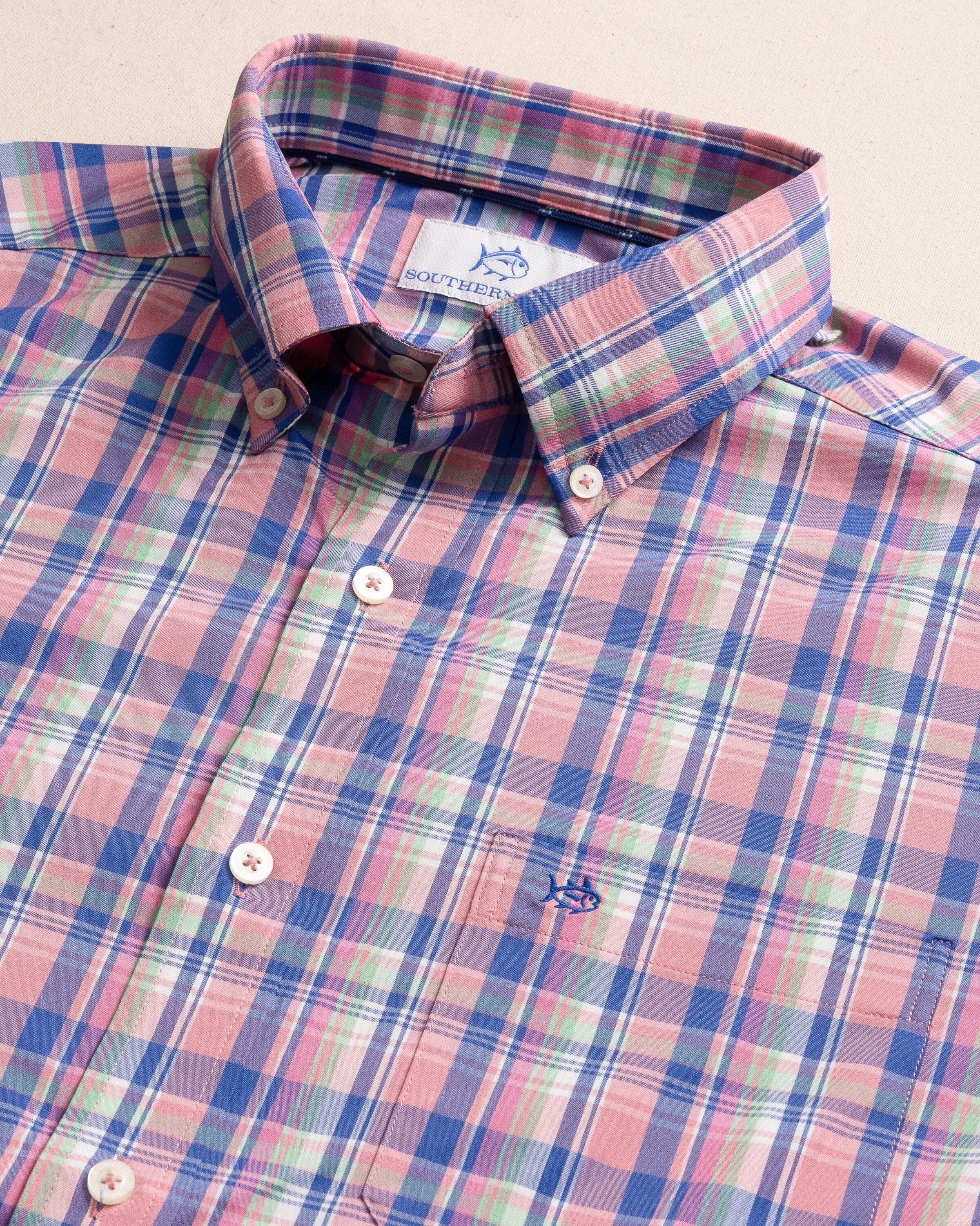 brrr°® Intercoastal Charlesfort Plaid Long Sleeve Sport Shirt sold by Southern Tide product image thumbnail 3