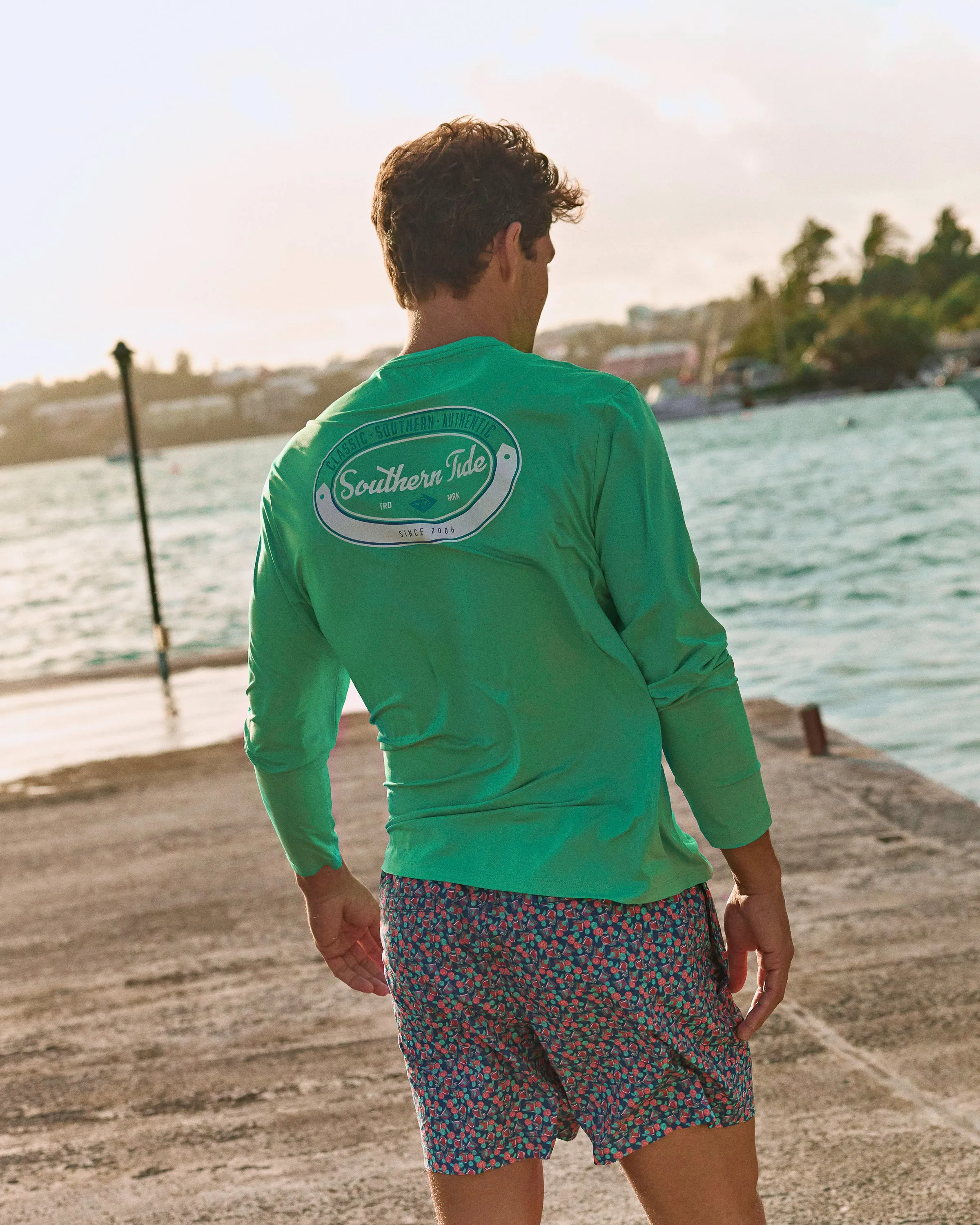 Est. 2006 Badge Long Sleeve Performance T-Shirt sold by Southern Tide