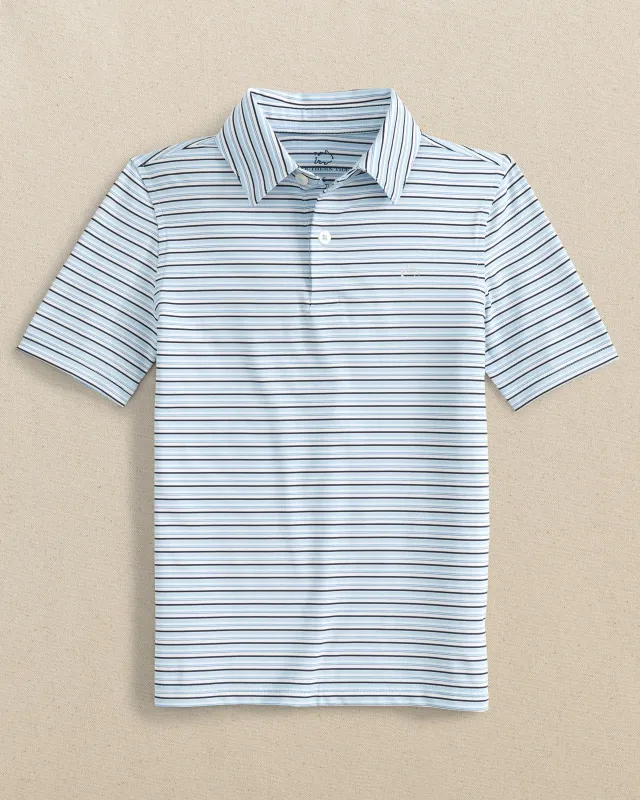 Boys Driver Oyster Creek Stripe Polo made by Southern Tide