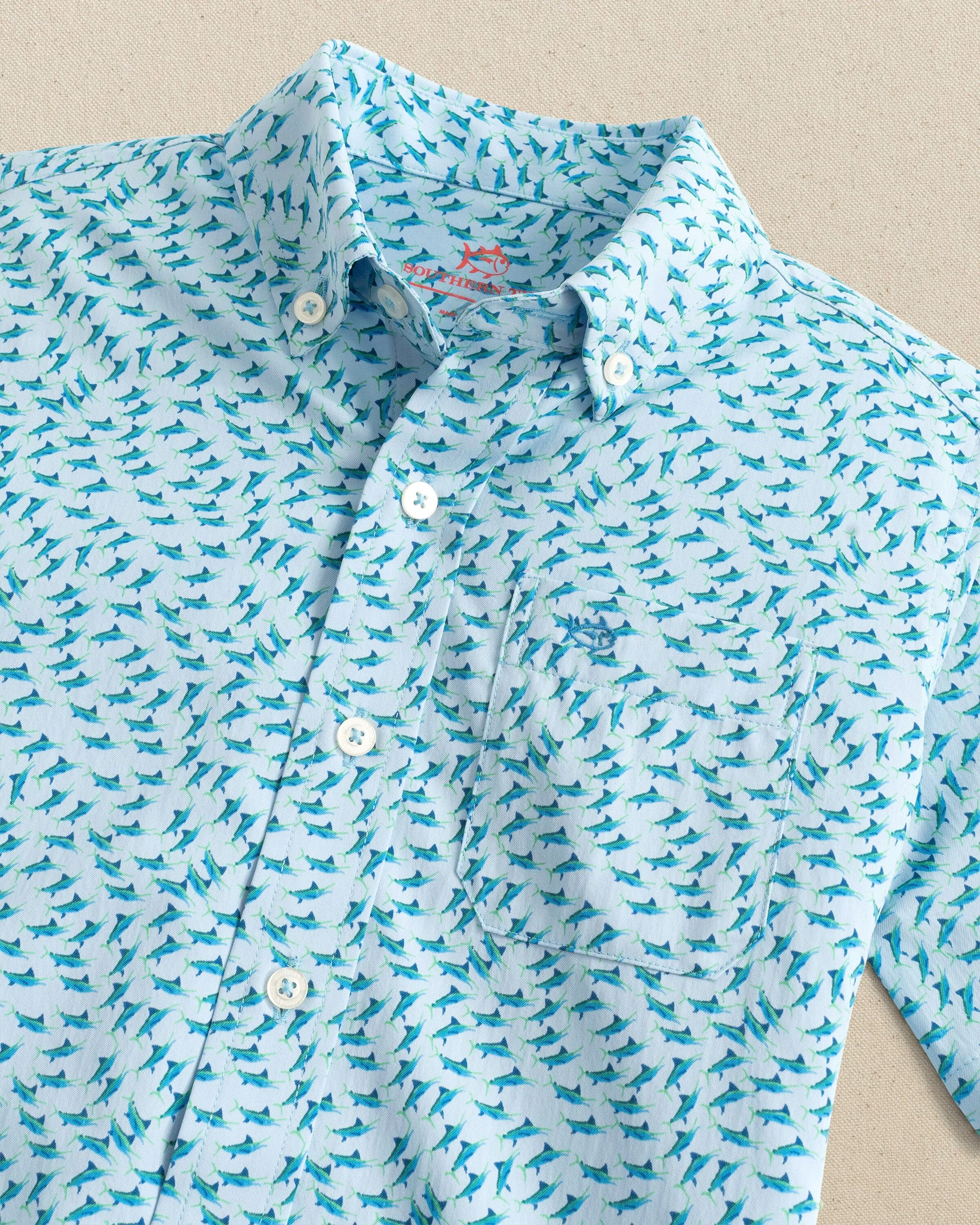 Boys Intercoastal Fintastic Short Sleeve Sport Shirt sold by Southern Tide product image thumbnail 2