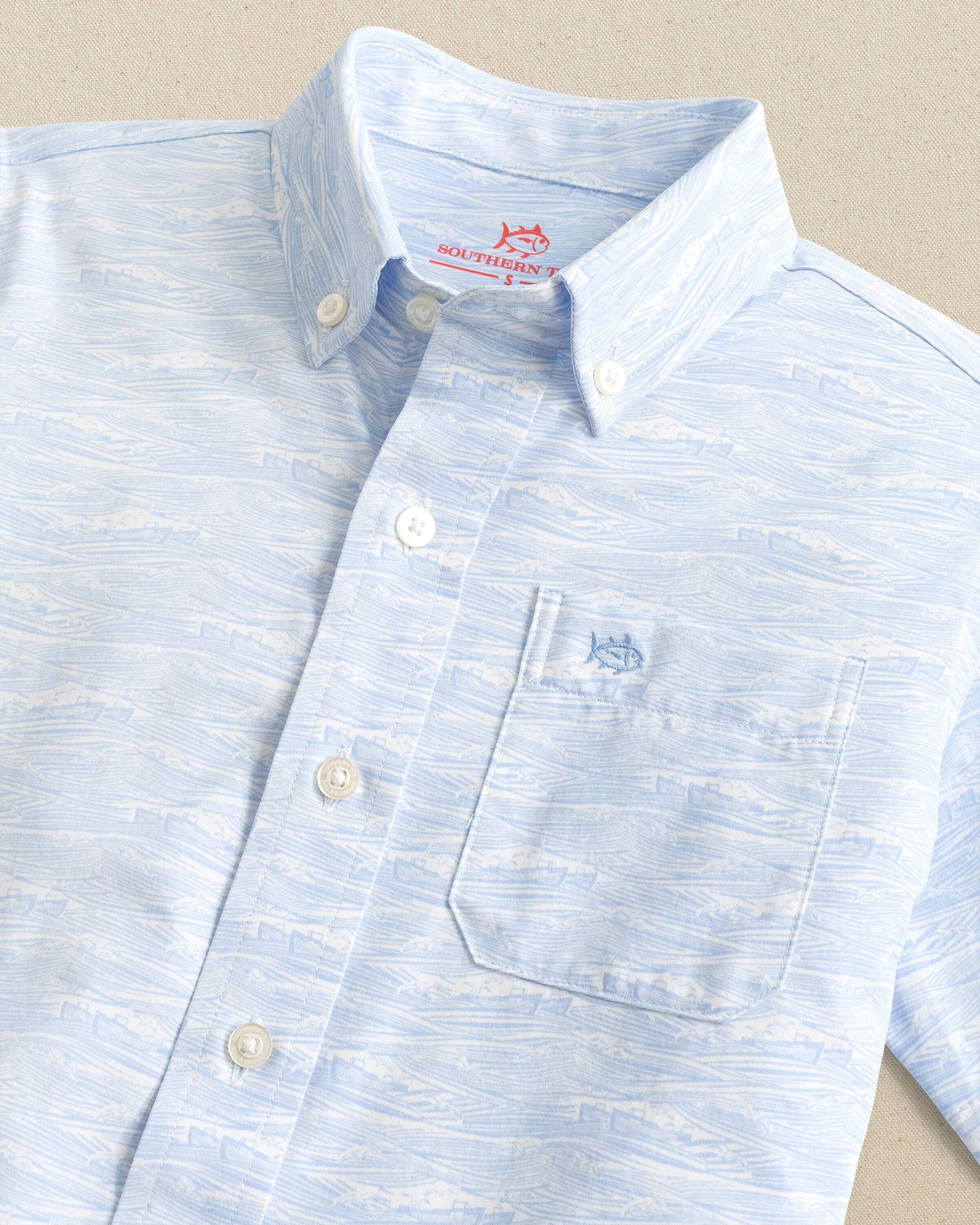 Boys Intercoastal Get In Shipshape Short Sleeve Sport Shirt sold by Southern Tide product image thumbnail 2