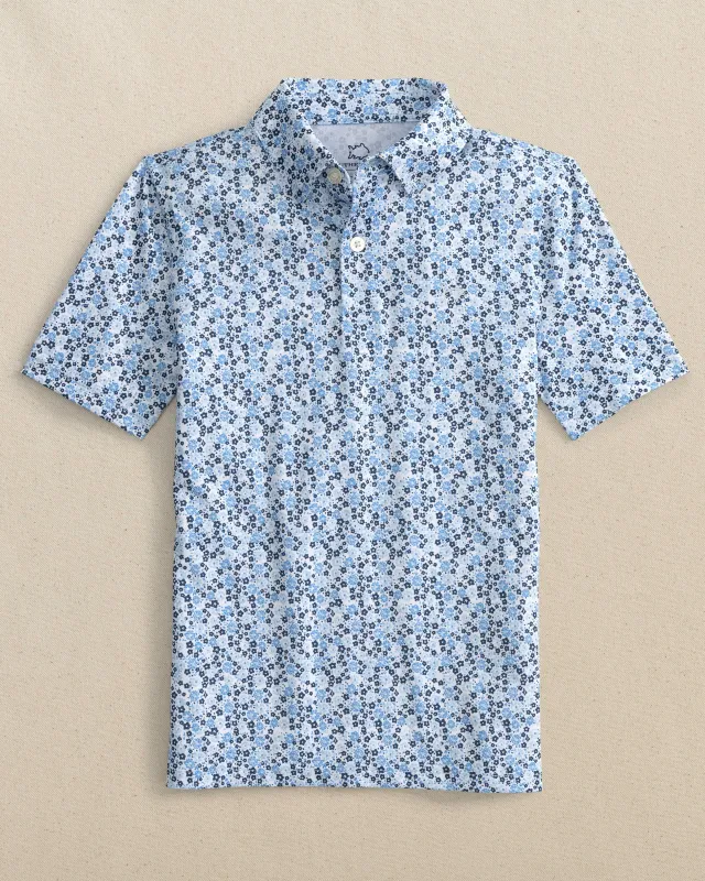 Boys Petal Party Printed Performance Polo sold by Southern Tide
