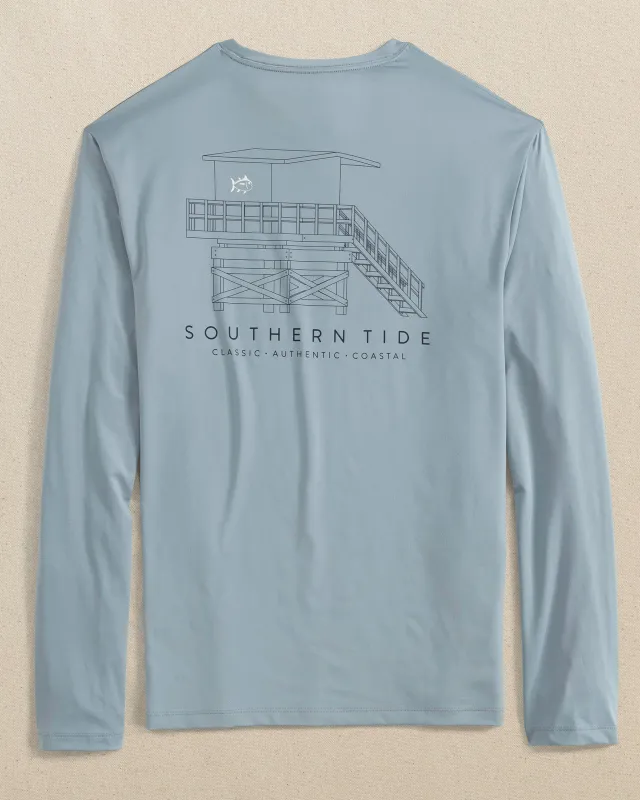 Lifeguard Tower Long Sleeve Performance T-Shirt sold by Southern Tide