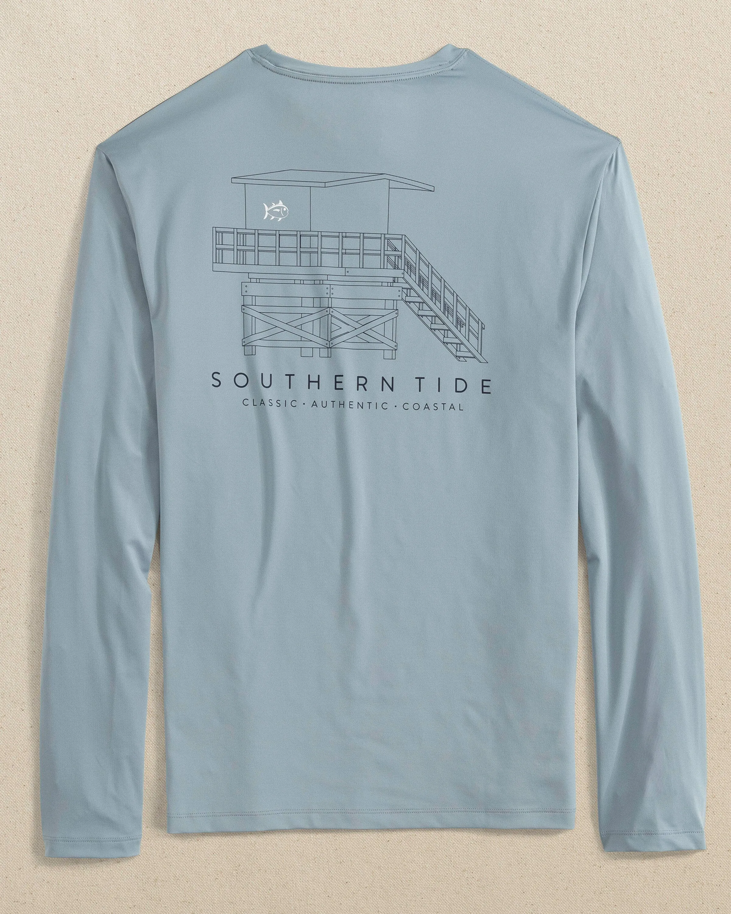 Lifeguard Tower Long Sleeve Performance T-Shirt sold by Southern Tide