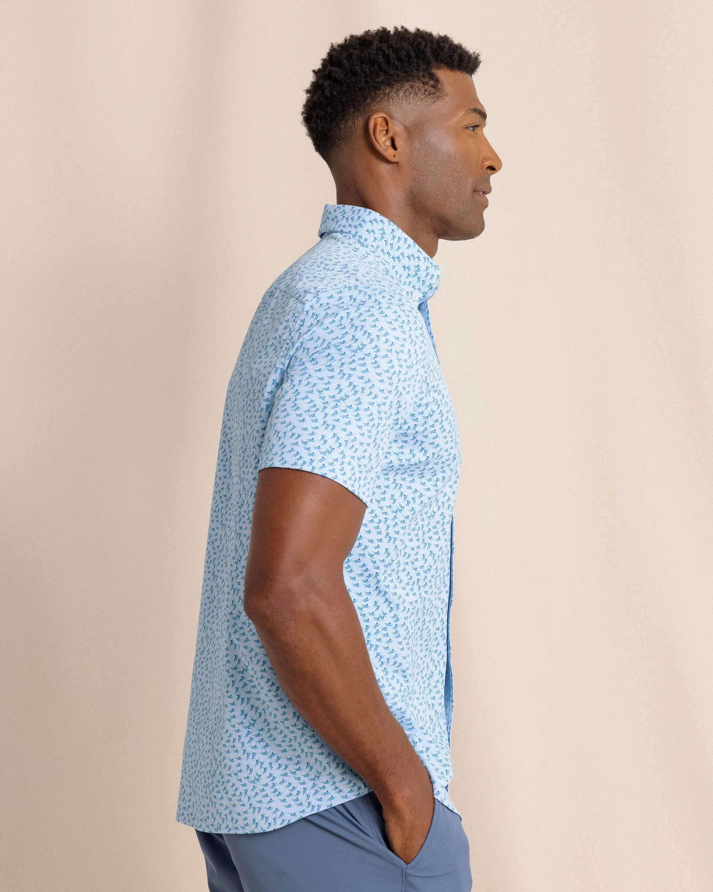 Fintastic Intercoastal Short Sleeve Sport Shirt sold by Southern Tide product image thumbnail 4