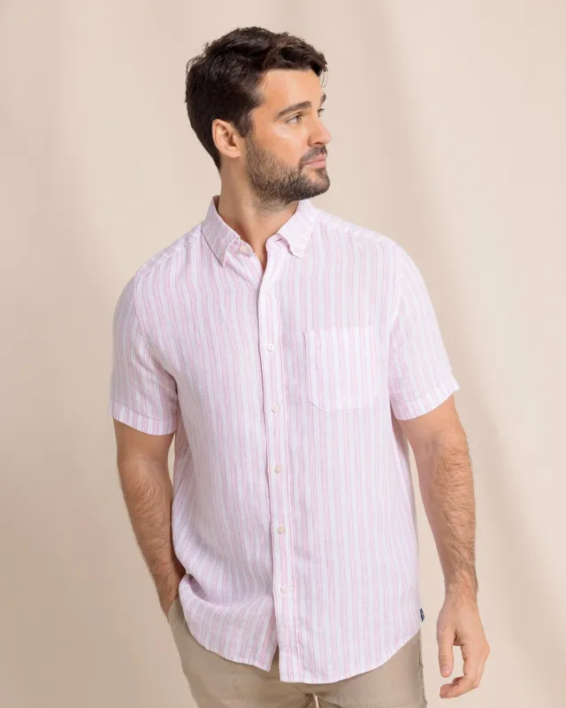 Crepe Myrtle Striped Linen Short Sleeve Sport Shirt sold by Southern Tide