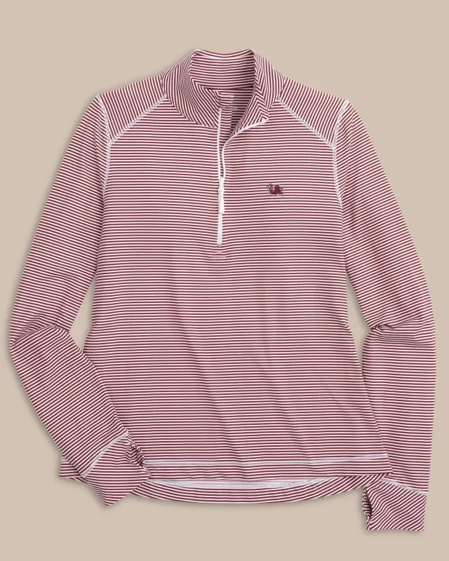USC Gamecocks Women's Striped Runaround Quarter Zip sold by Southern Tide