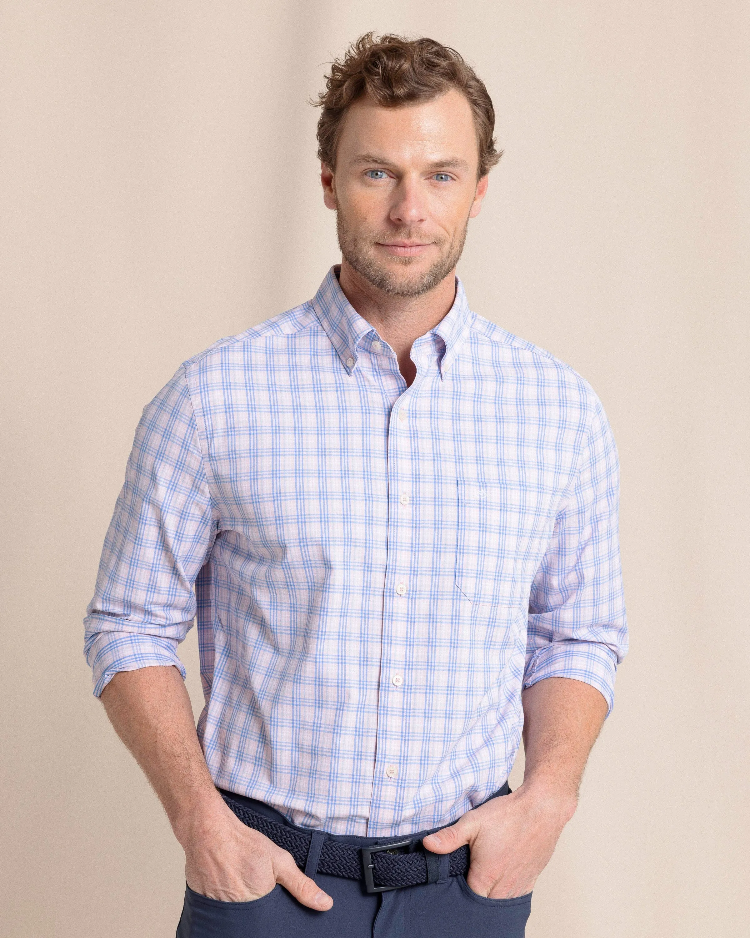 Burkes Beach Plaid Intercoastal Long Sleeve Sport Shirt sold by Southern Tide product image thumbnail 3