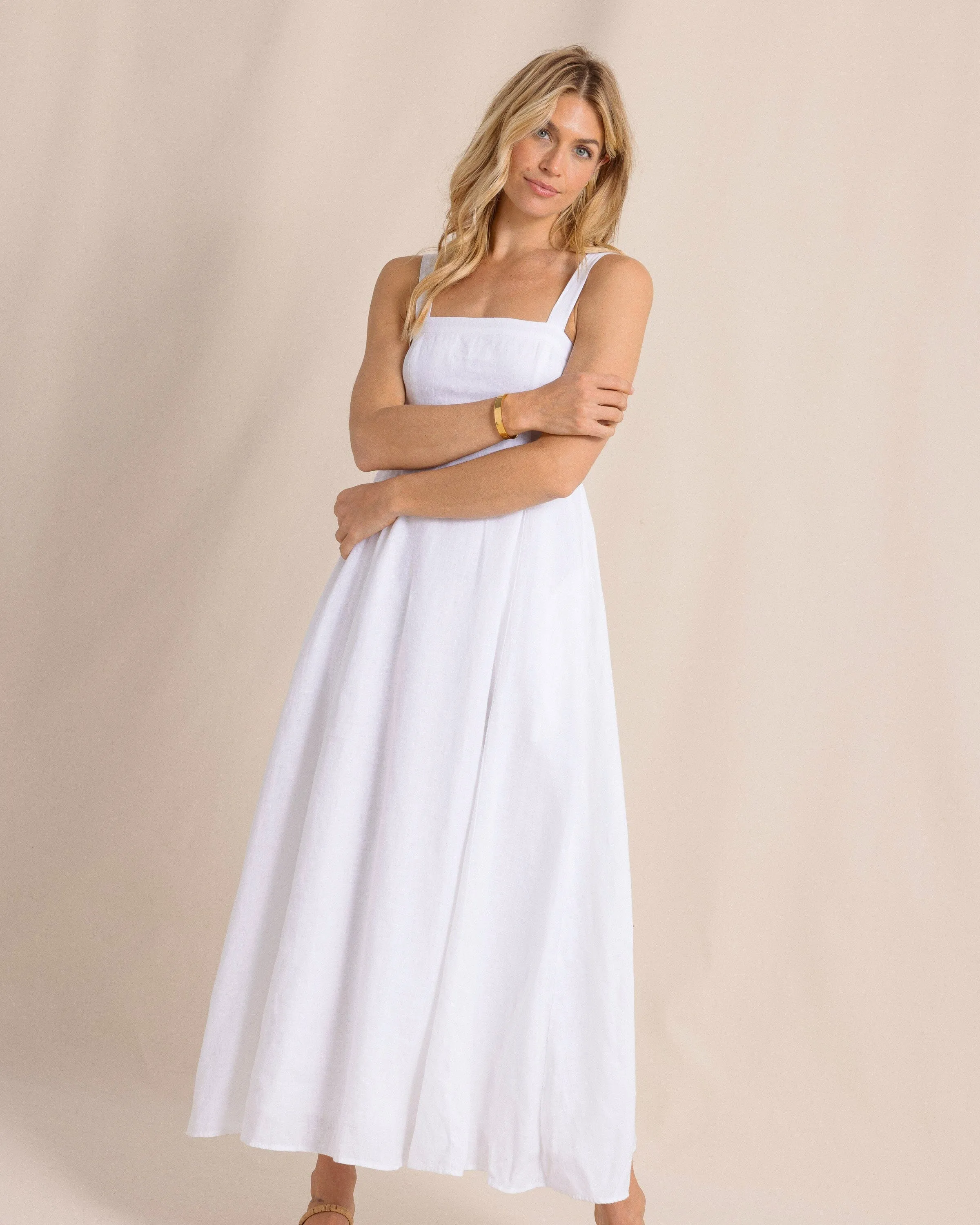 Leighton Linen Tie Back Maxi Dress sold by Southern Tide product image thumbnail 4