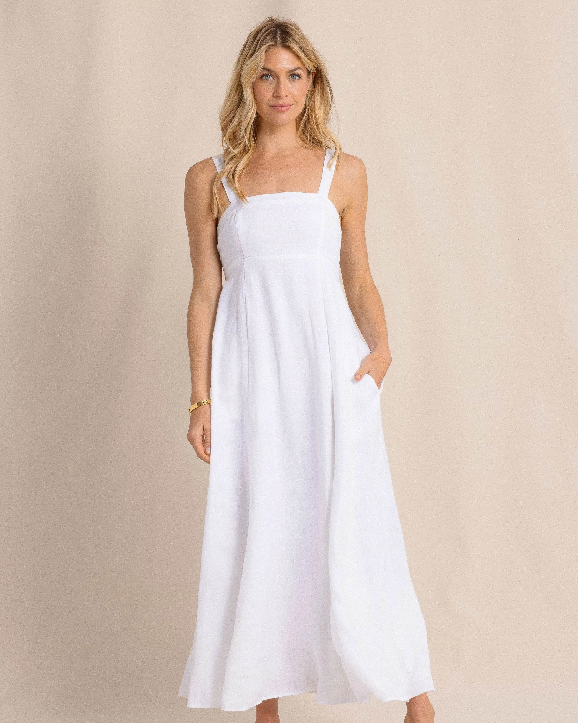 Leighton Linen Tie Back Maxi Dress sold by Southern Tide product image thumbnail 3