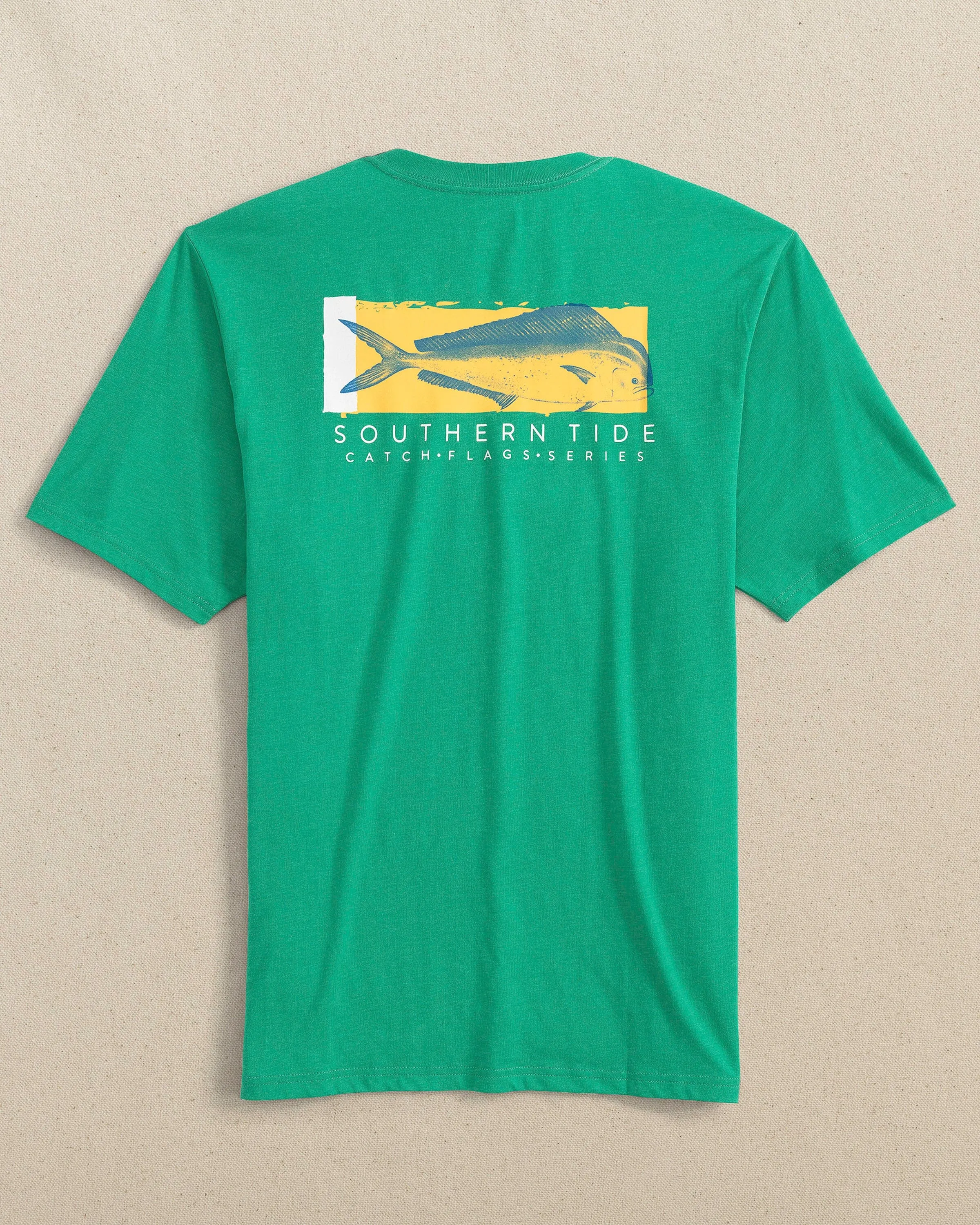 Mahi Mahi Catch Flags Short Sleeve Heather T-Shirt sold by Southern Tide