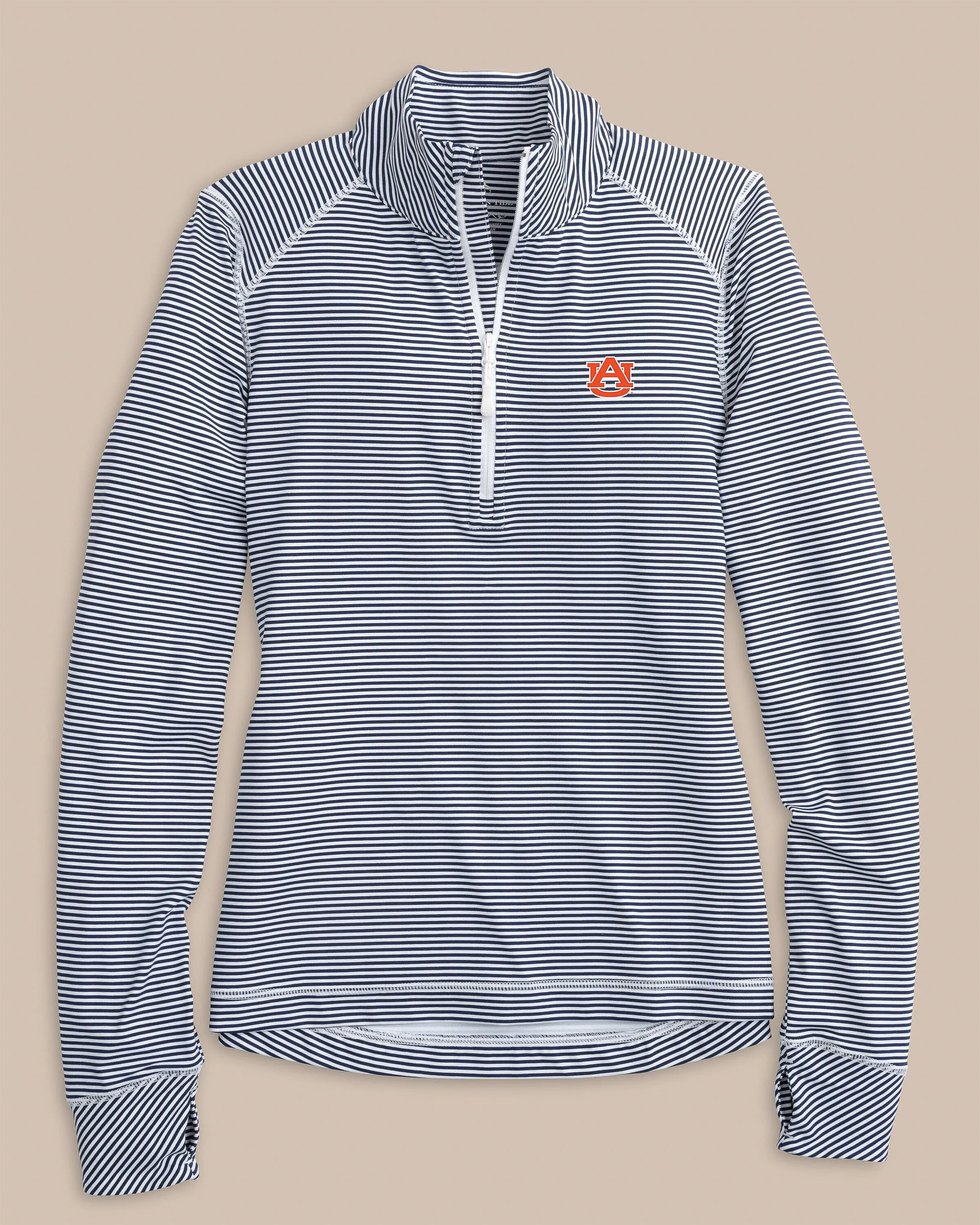 Auburn Tigers Women's Striped Runaround Quarter Zip sold by Southern Tide product image thumbnail 3