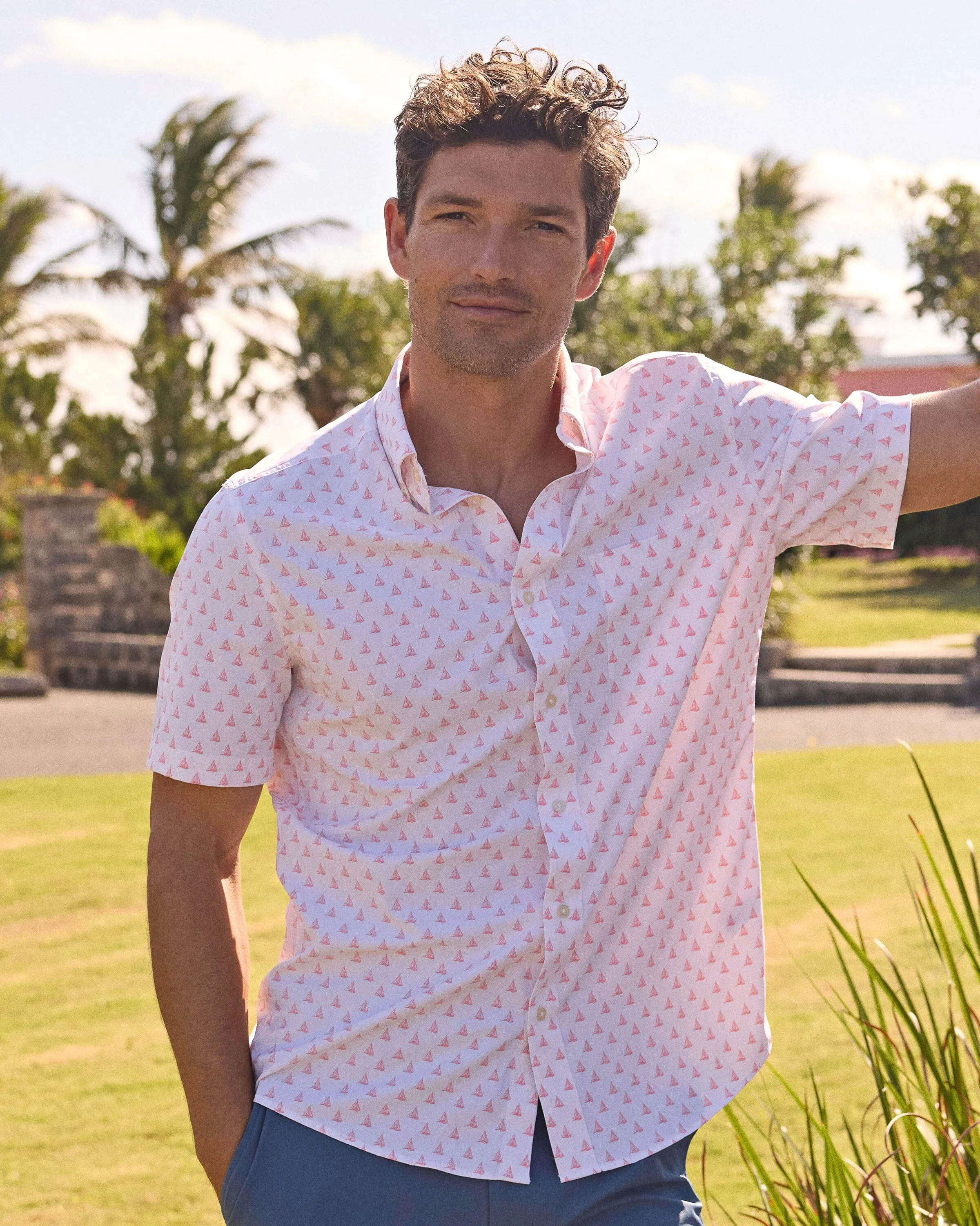 Floatin' Along Intercoastal Short Sleeve Sport Shirt sold by Southern Tide