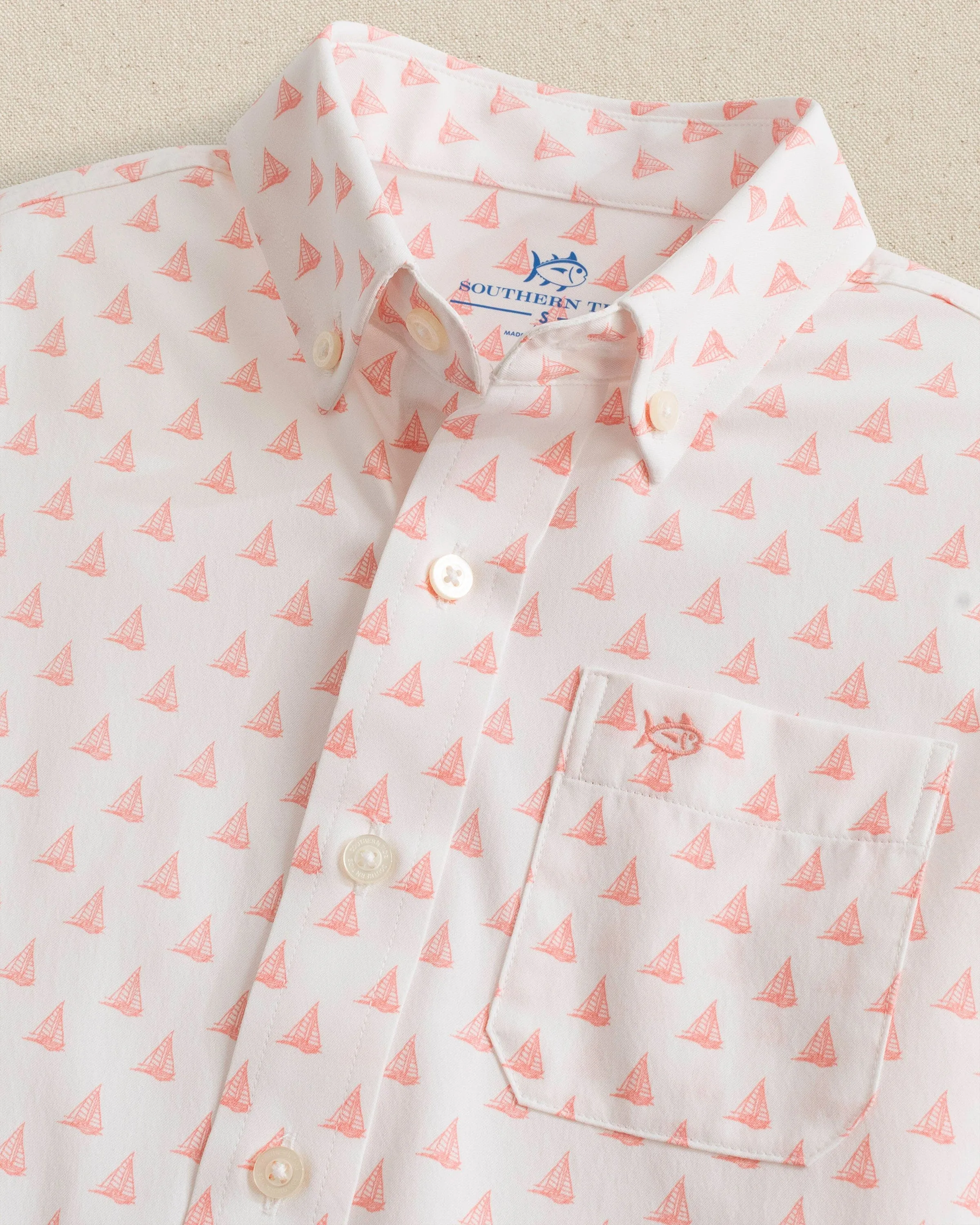 Boys Intercoastal Floatin' Along Short Sleeve Sport Shirt sold by Southern Tide product image thumbnail 3