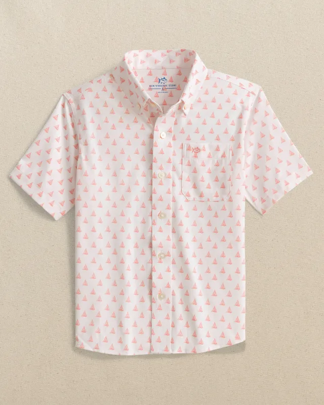 Boys Intercoastal Floatin' Along Short Sleeve Sport Shirt sold by Southern Tide