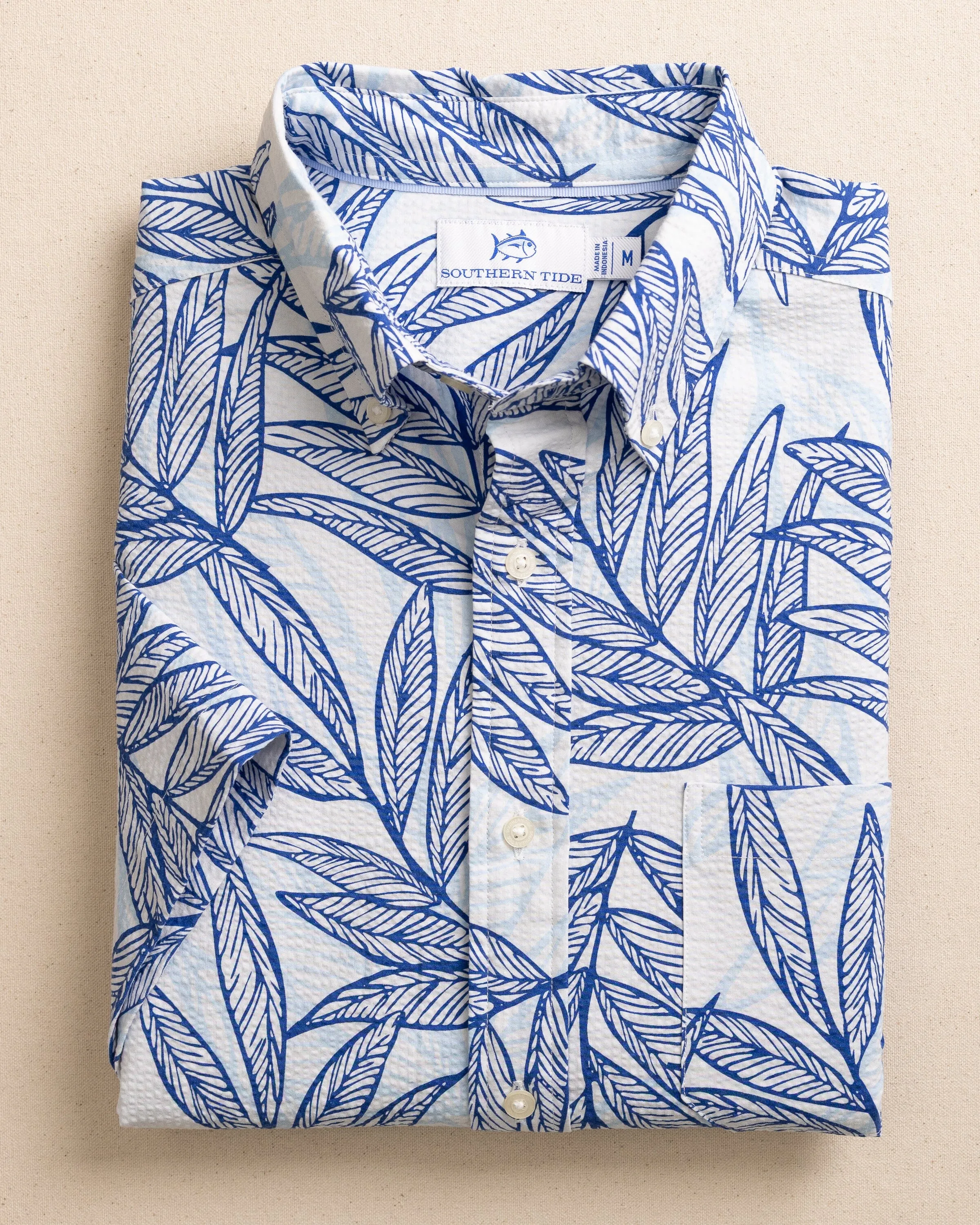 Blue Palms Seersucker Short Sleeve Sport Shirt sold by Southern Tide