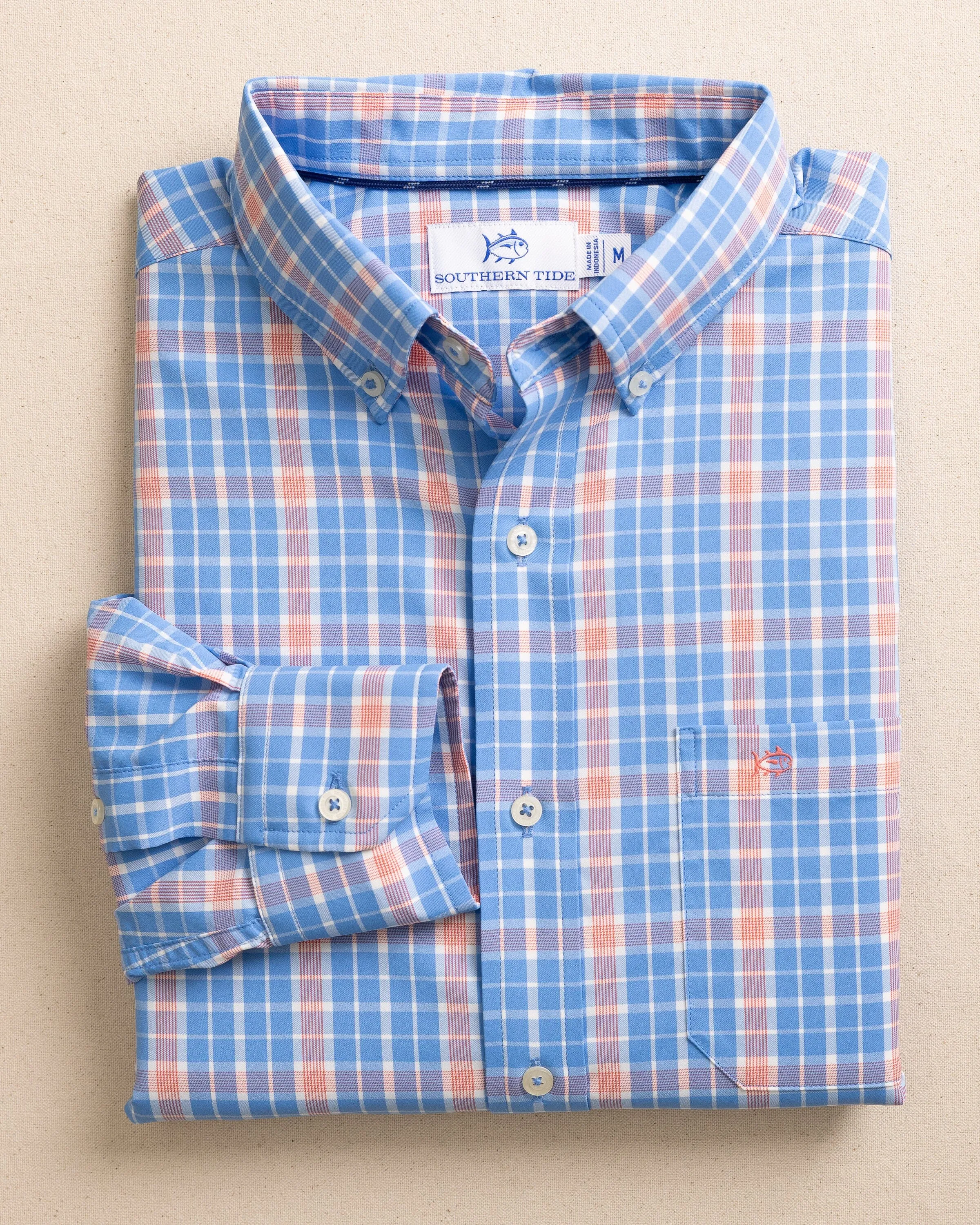Beckenham Plaid Intercoastal Long Sleeve Sport Shirt sold by Southern Tide product image thumbnail 5